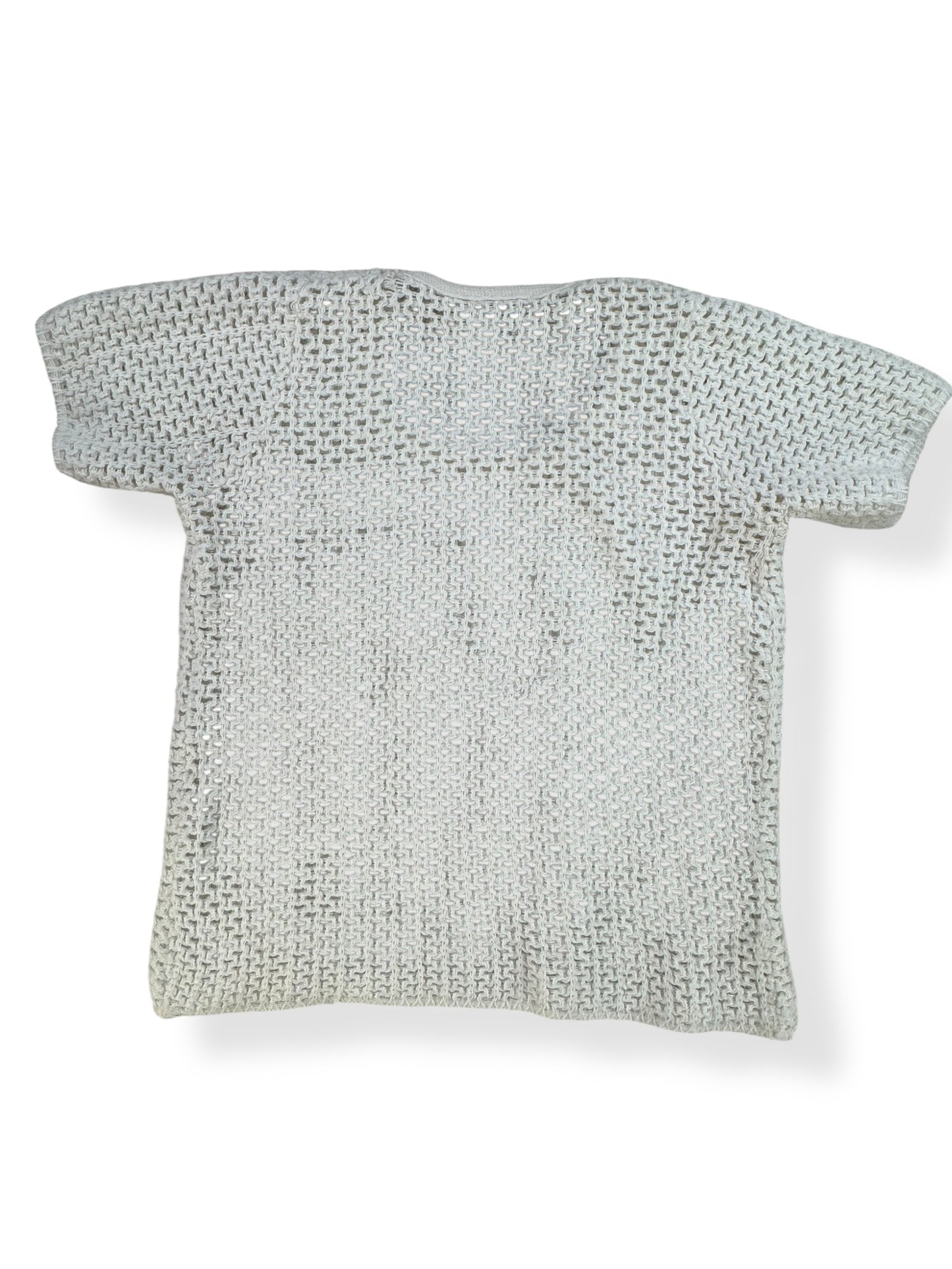 Back of 1960s White Short Sleeve Sweater M