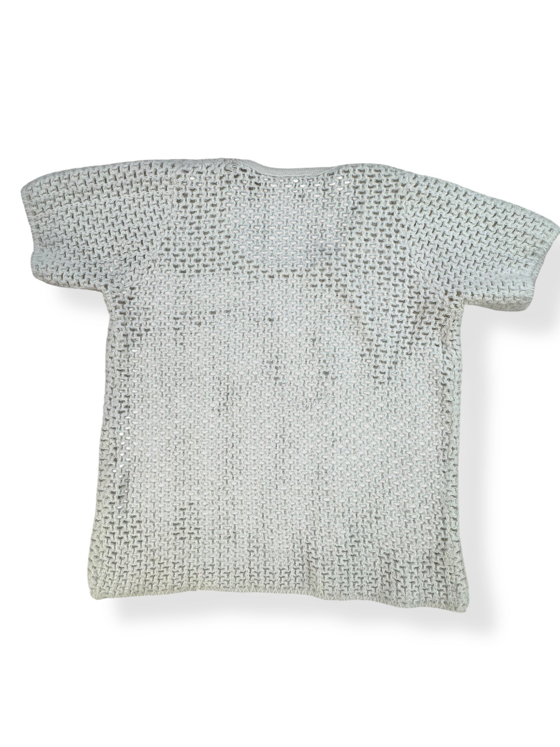 Back of 1960s White Short Sleeve Sweater M