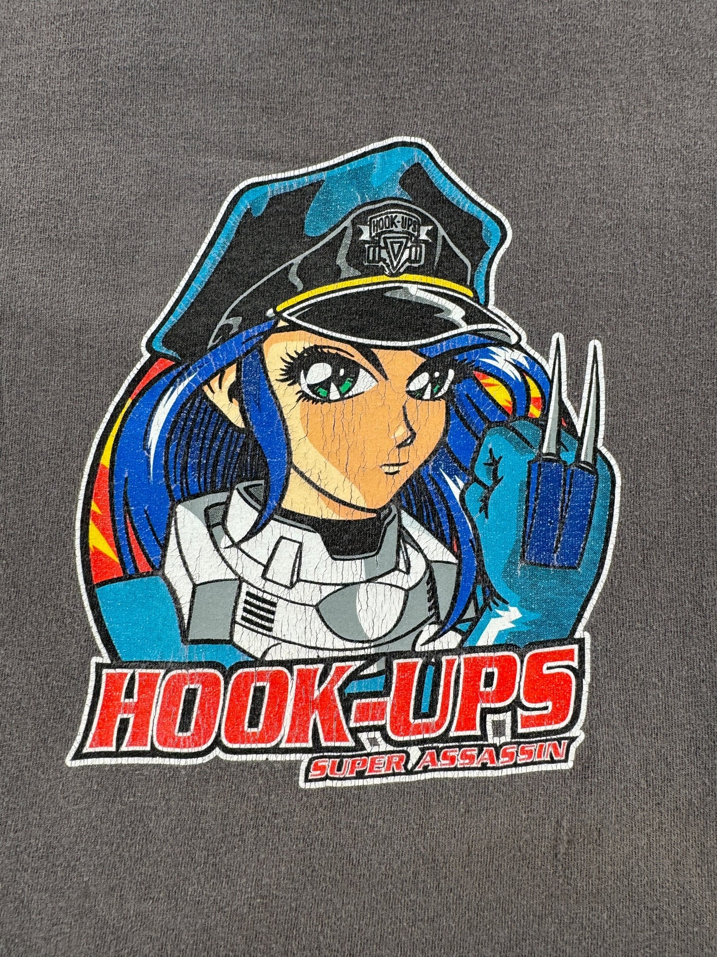 Graphic of Vintage Hook-Ups Super Assassin Tee SZ L