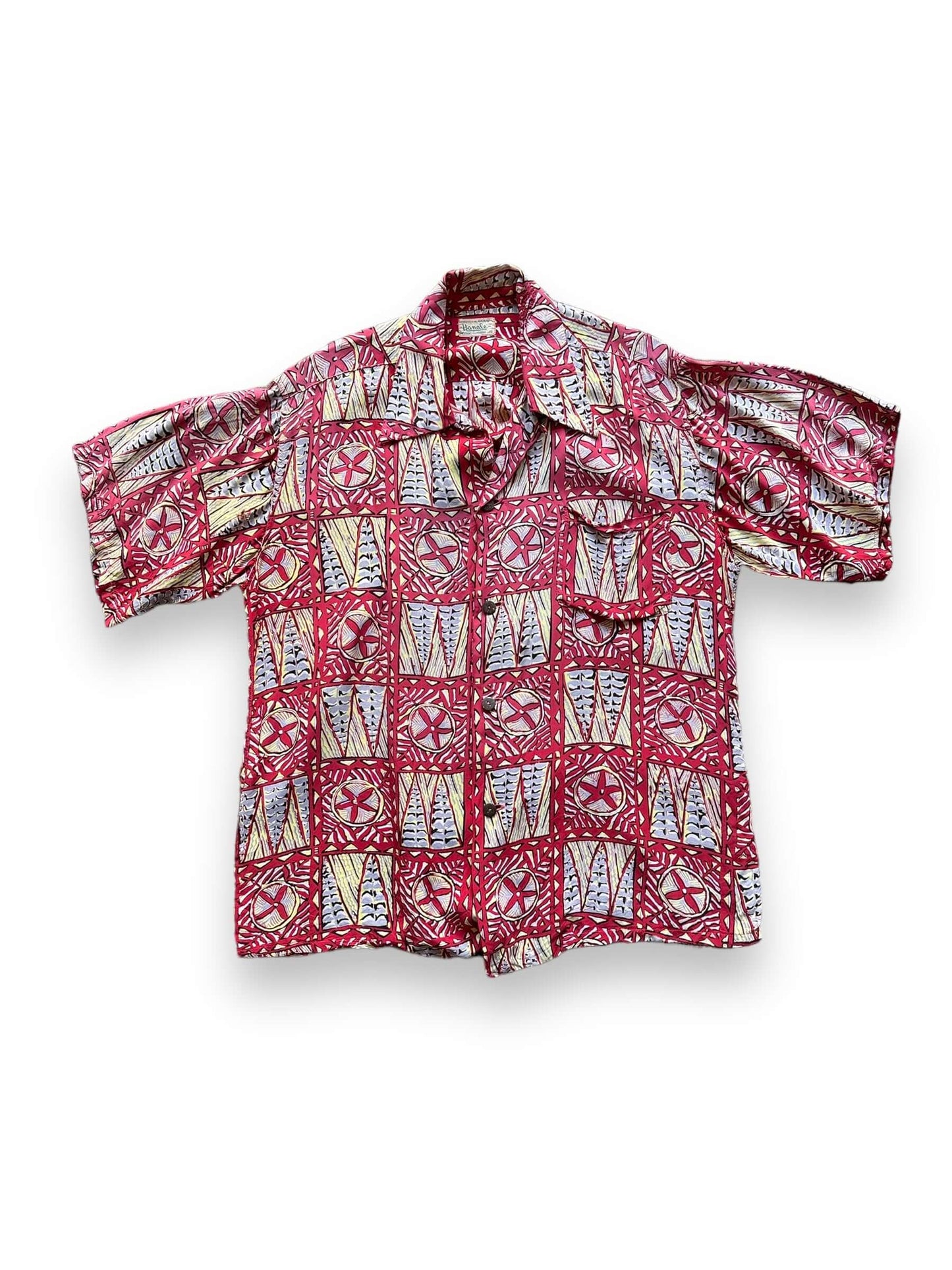 front of Vintage Hanale Rayon Aloha Shirt SZ L