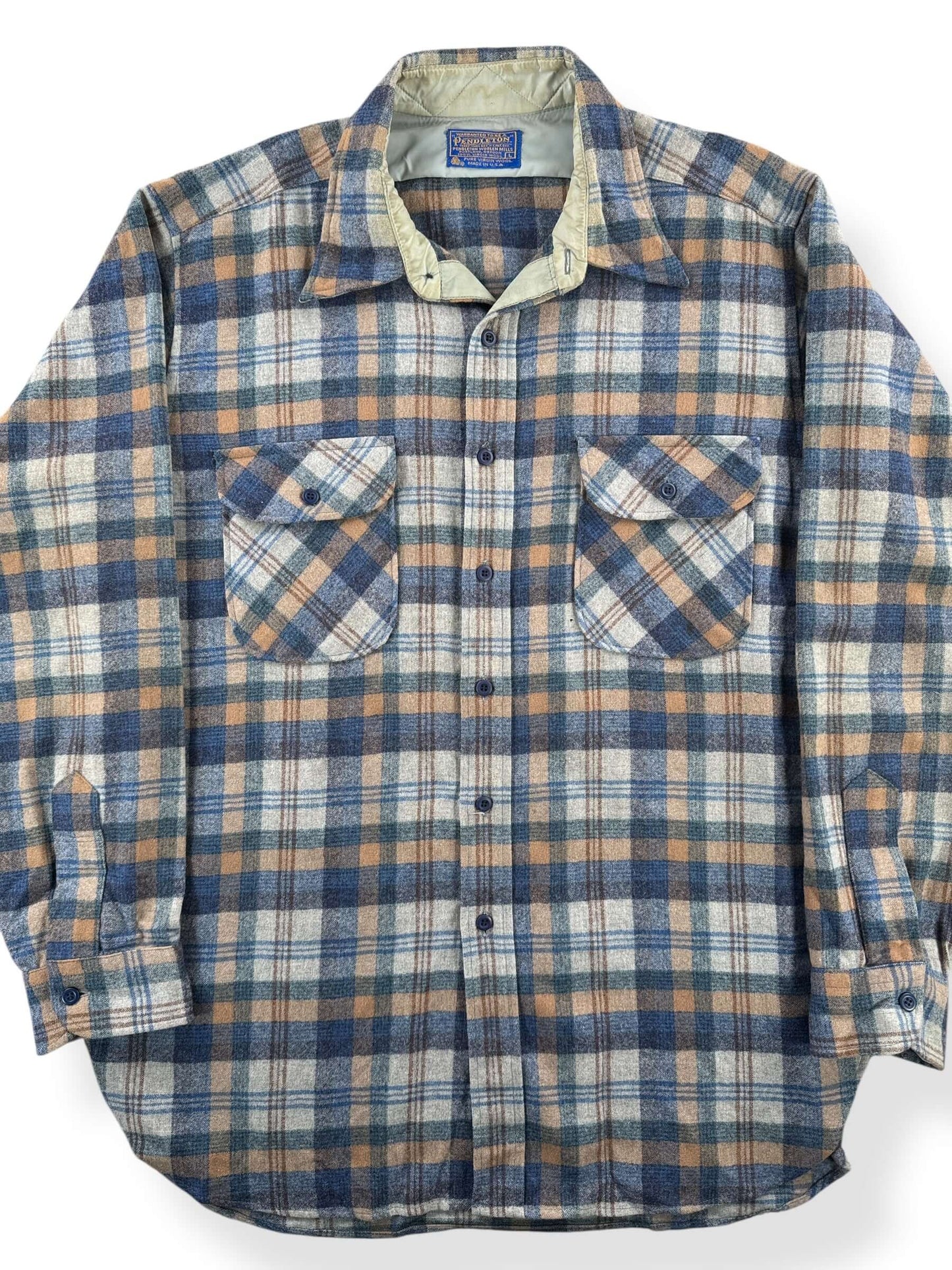 Front Close Up of Vintage Pendleton Flannel Shirt SZ L