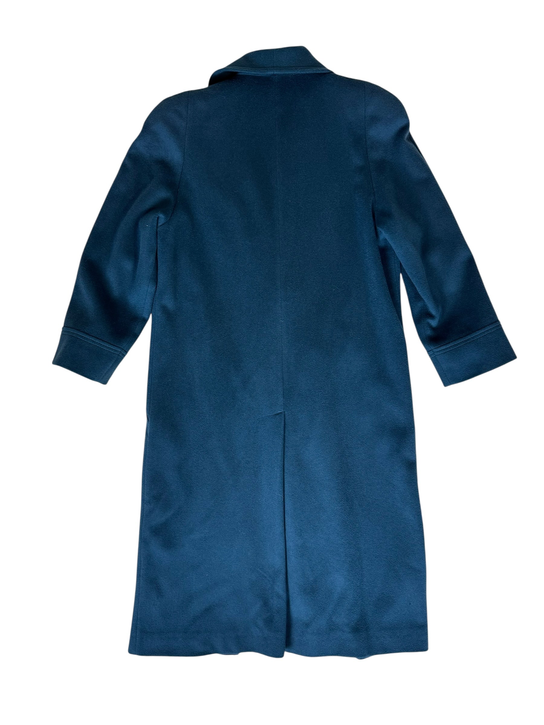 Back view of 80s Does 40s Blue Wool Coat L-XL