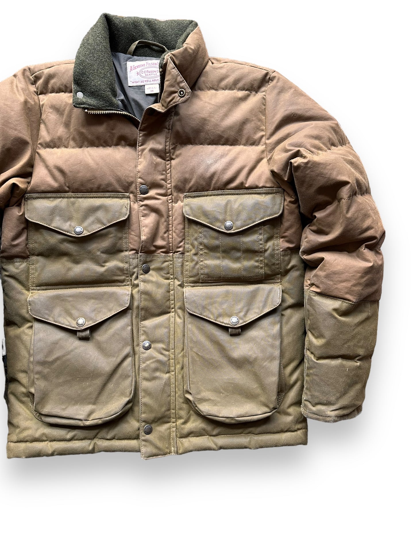 Front Left View of Filson Down Cruiser Jacket SZ XS | Filson Down Cruiser | Filson Workwear Seattle