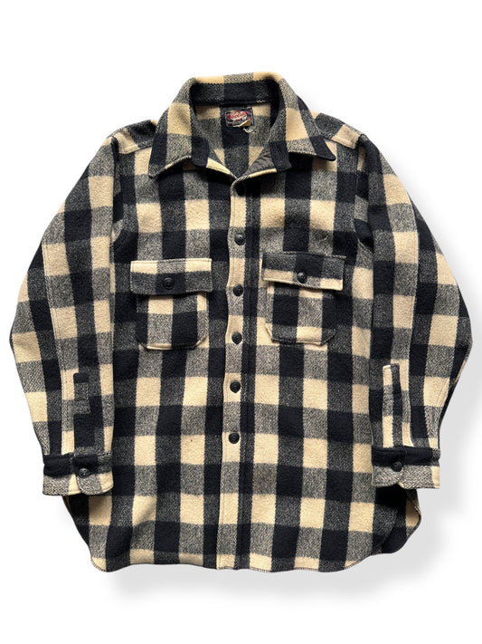 Front of 40s Era Vintage Woolrich Black & White Wool Coat SZ L