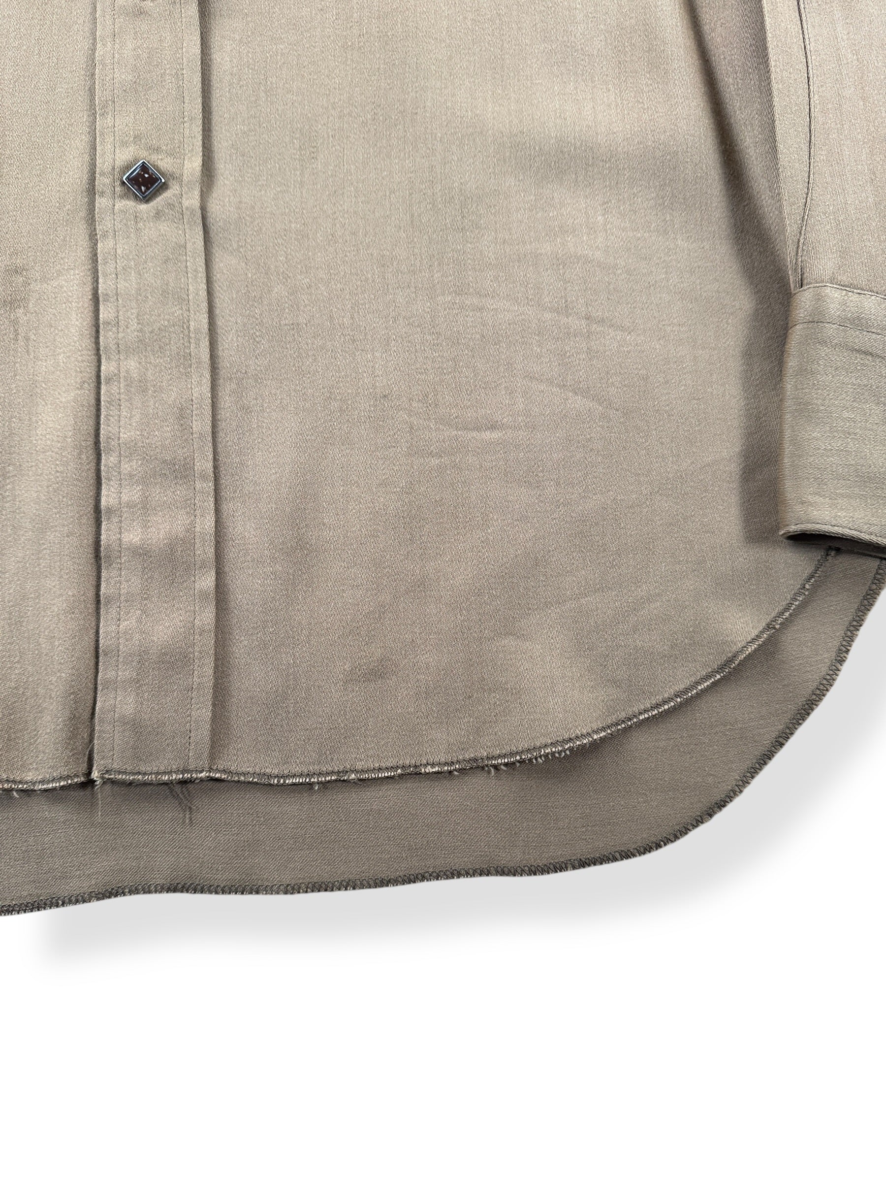 Wear on Vintage Rayon Gabardine Panhandle Slim Pearl Snap SZ L