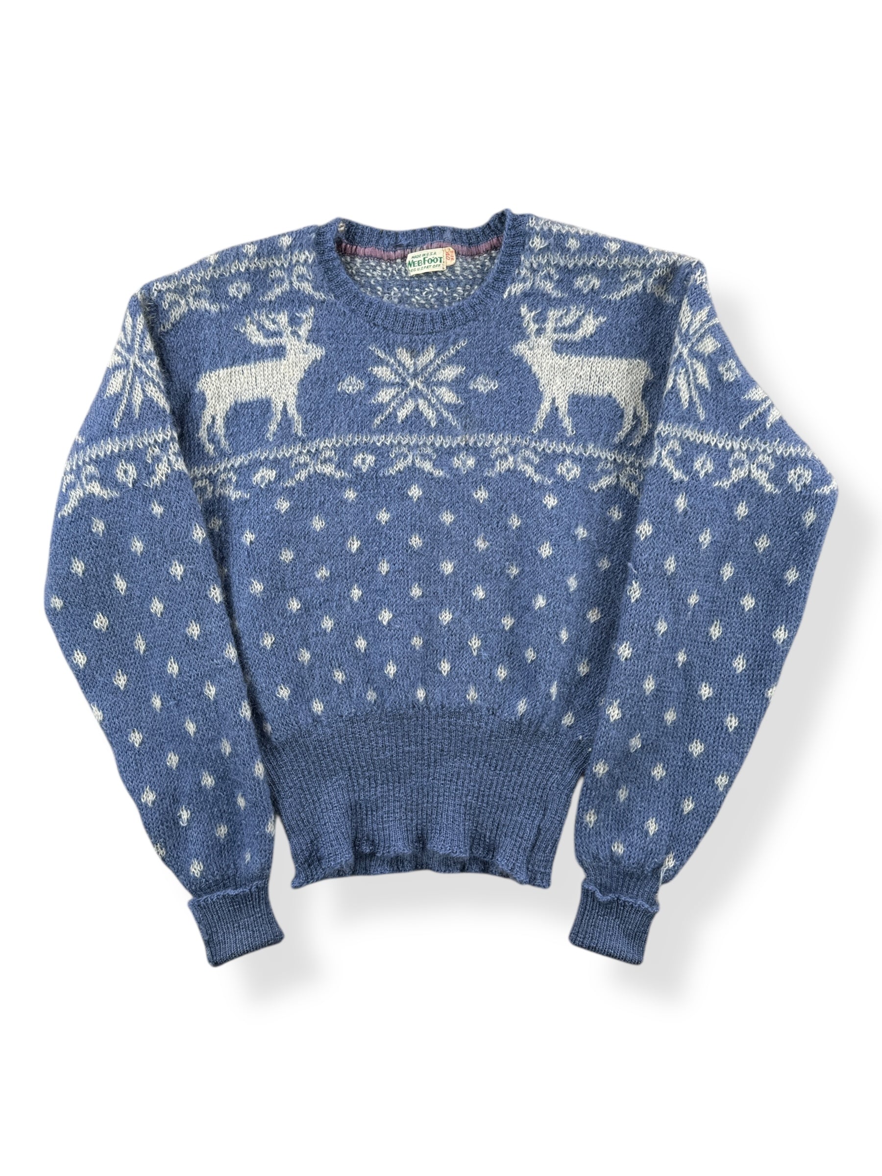 Front of Vintage Webfoot Ski Sweater SZ S AS IS