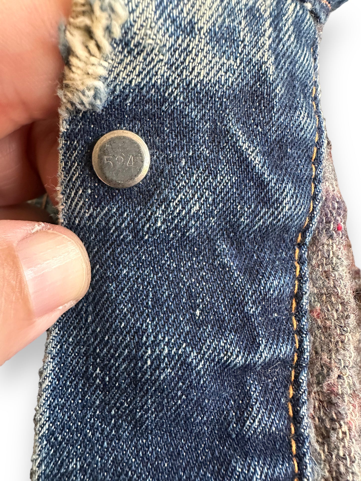 Button Code on Vintage Levi's Big E Blanket Lined 70505 Denim Jacket SZ 40 | Vintage Denim Workwear Seattle | Seattle Vintage Denim