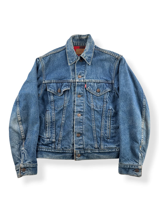 Front of Vintage Levi's Type III Flannel Lined Denim Trucker Jacket SZ 38