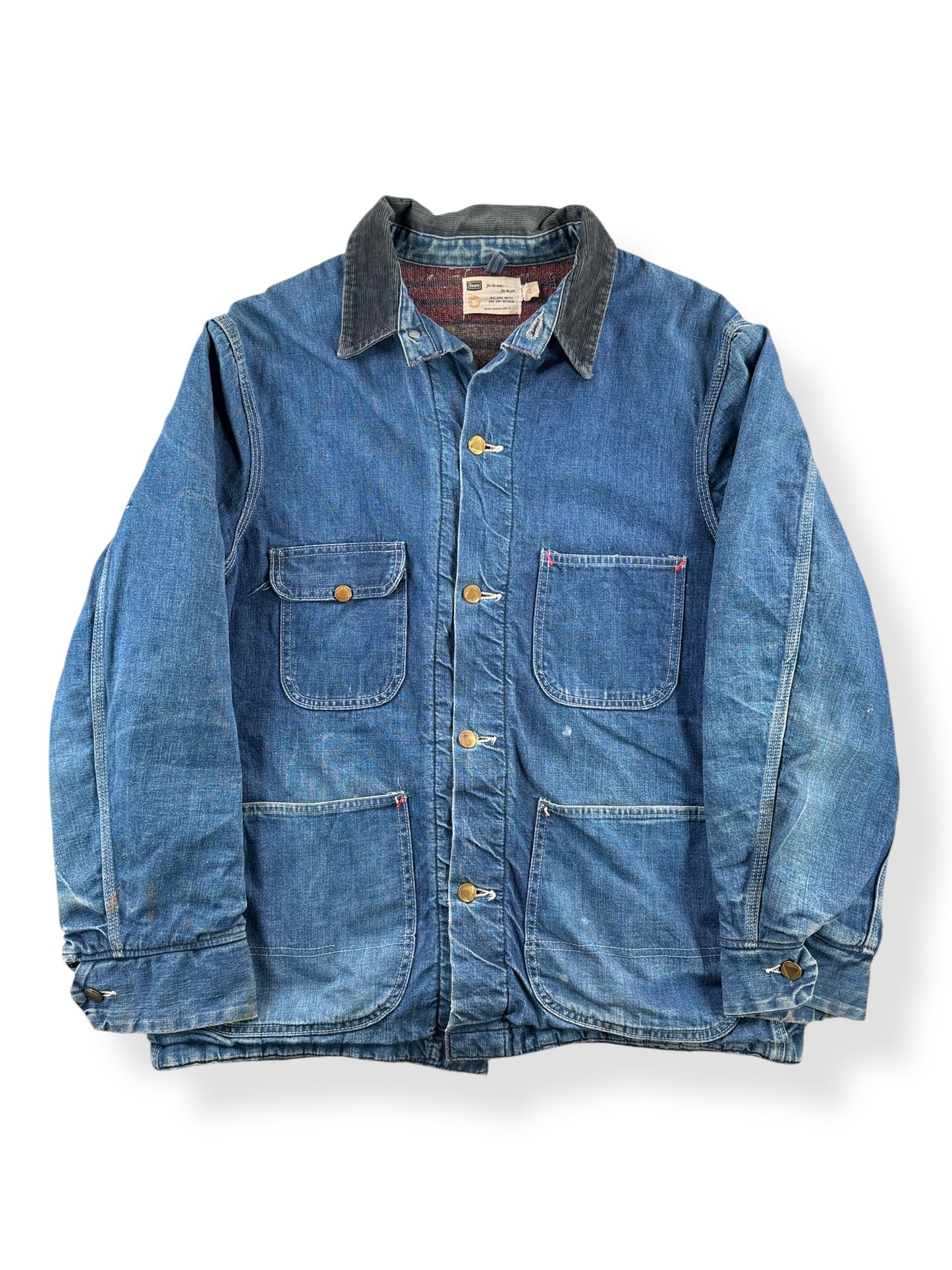 Front of Vintage Sears Blanket Lined Chore Coat SZ 42