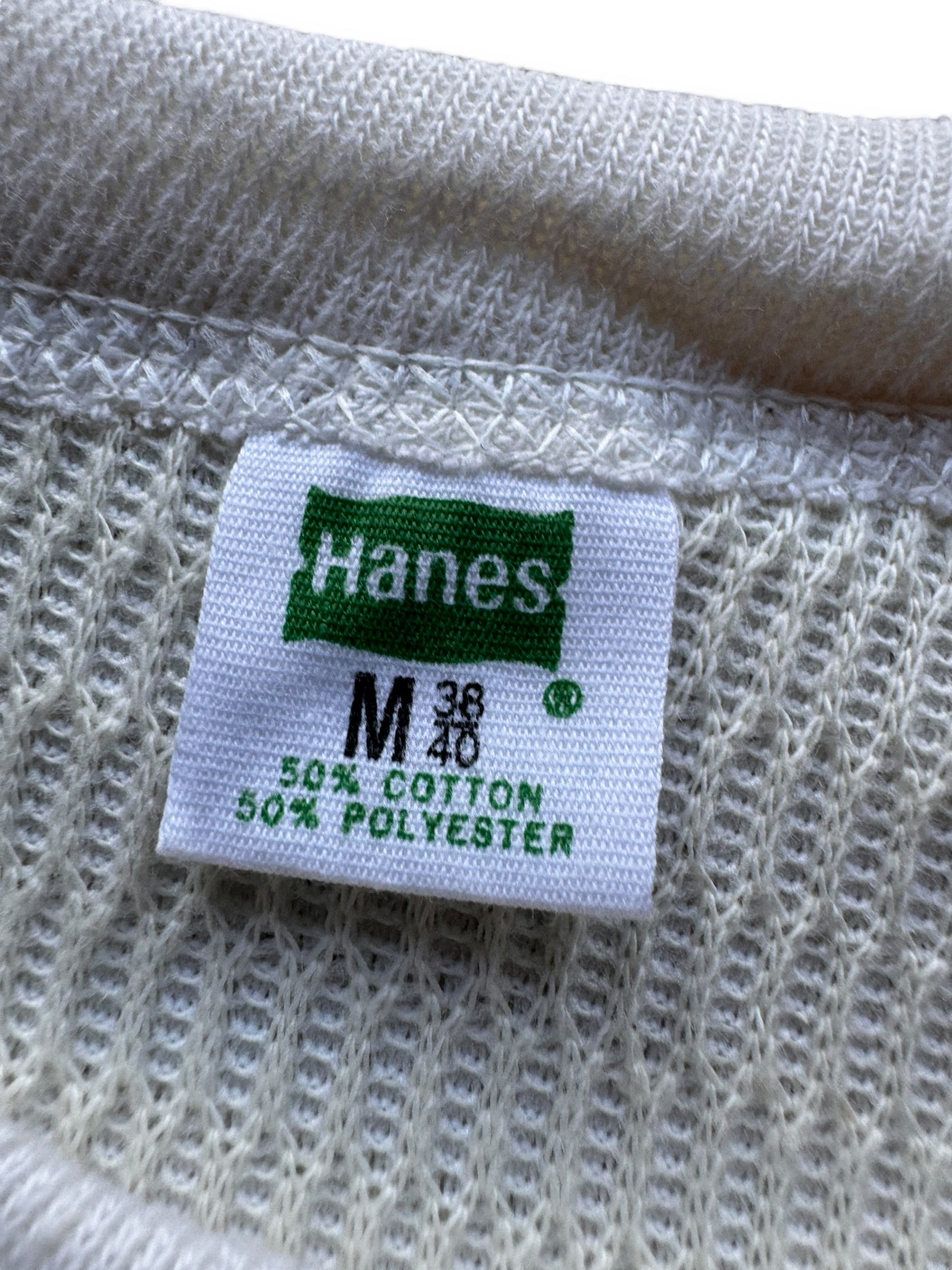 tag on Vintage Hanes 50/50 Waffle Thermal SZ M