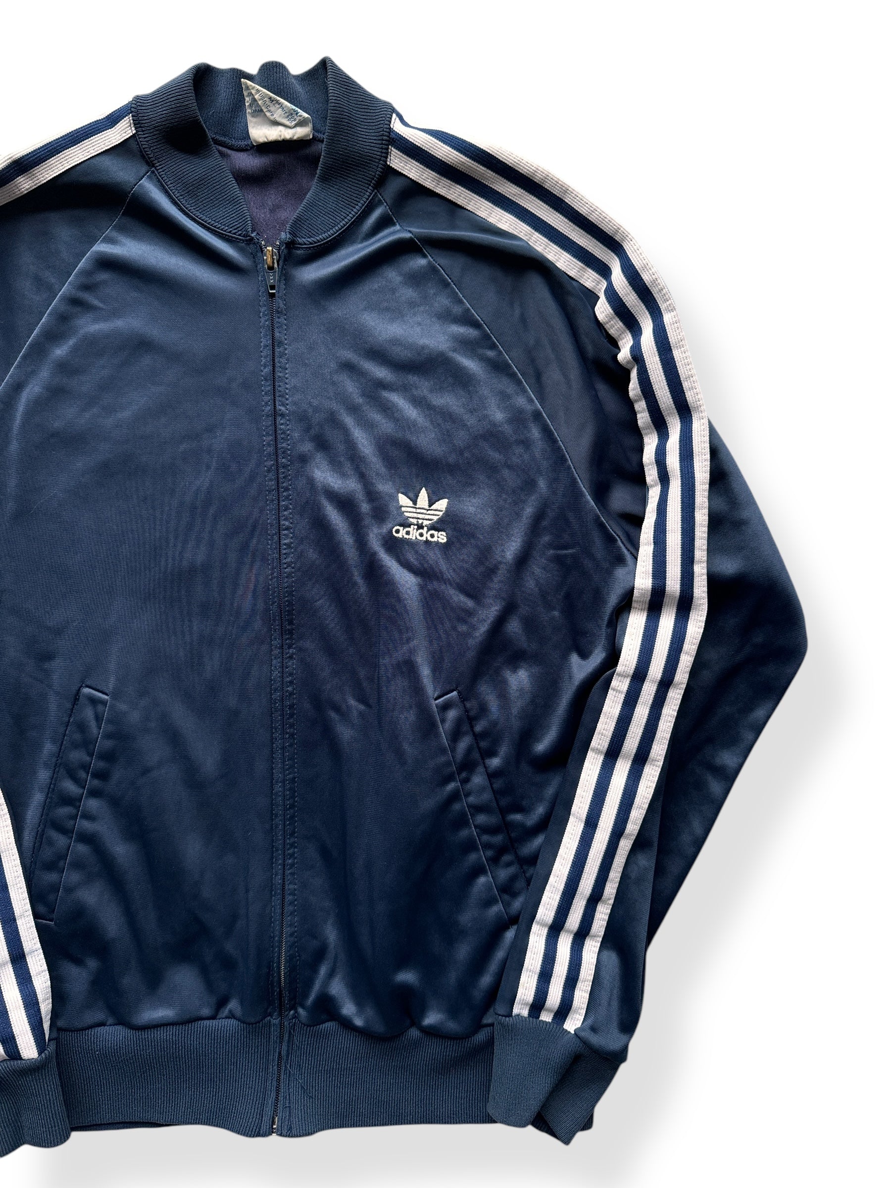 Front Left of Vintage 80s Era Adidas Track Top SZ M