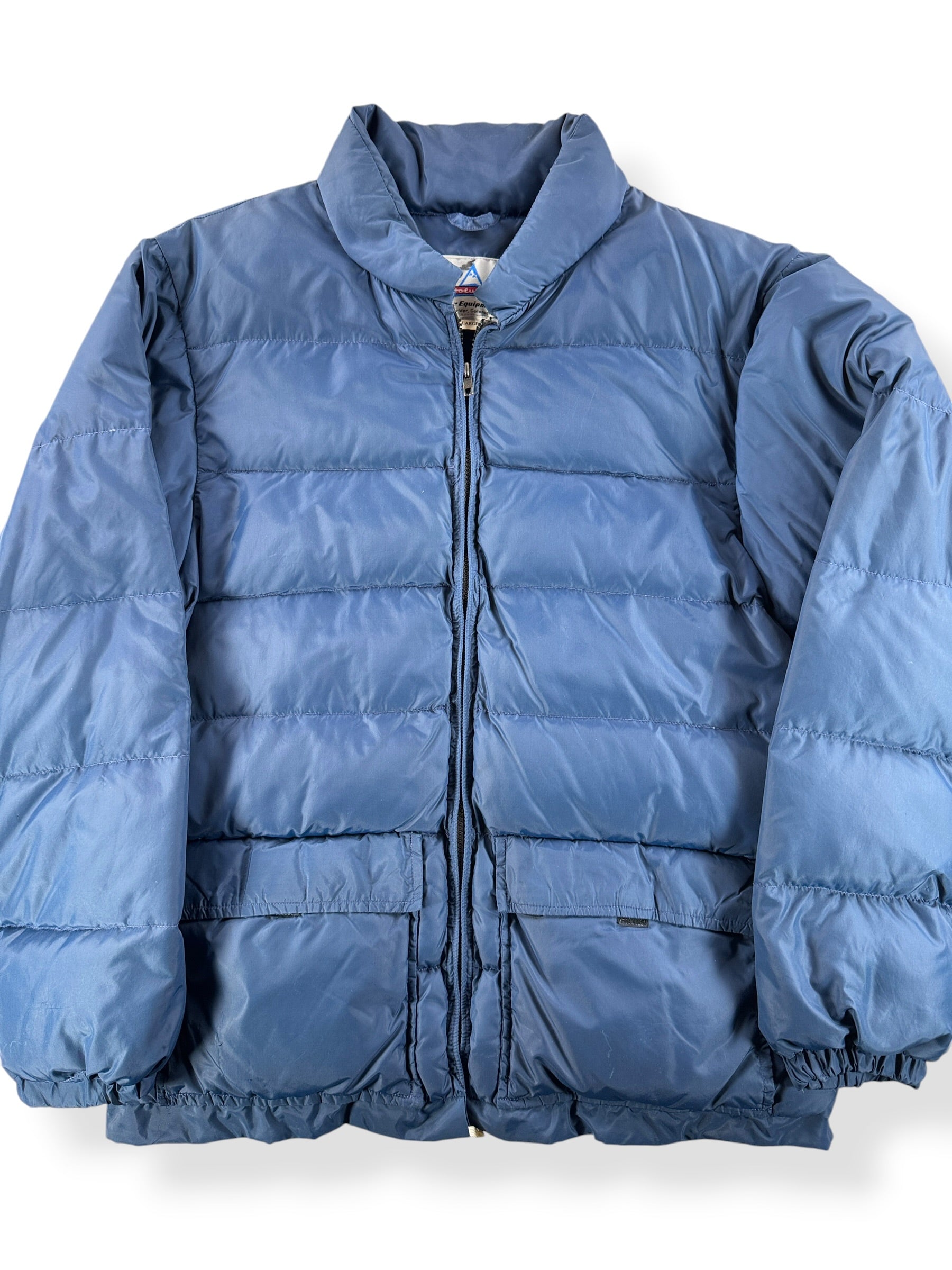 Front Close Up of Vintage Holubar Puffer Jacket SZ L