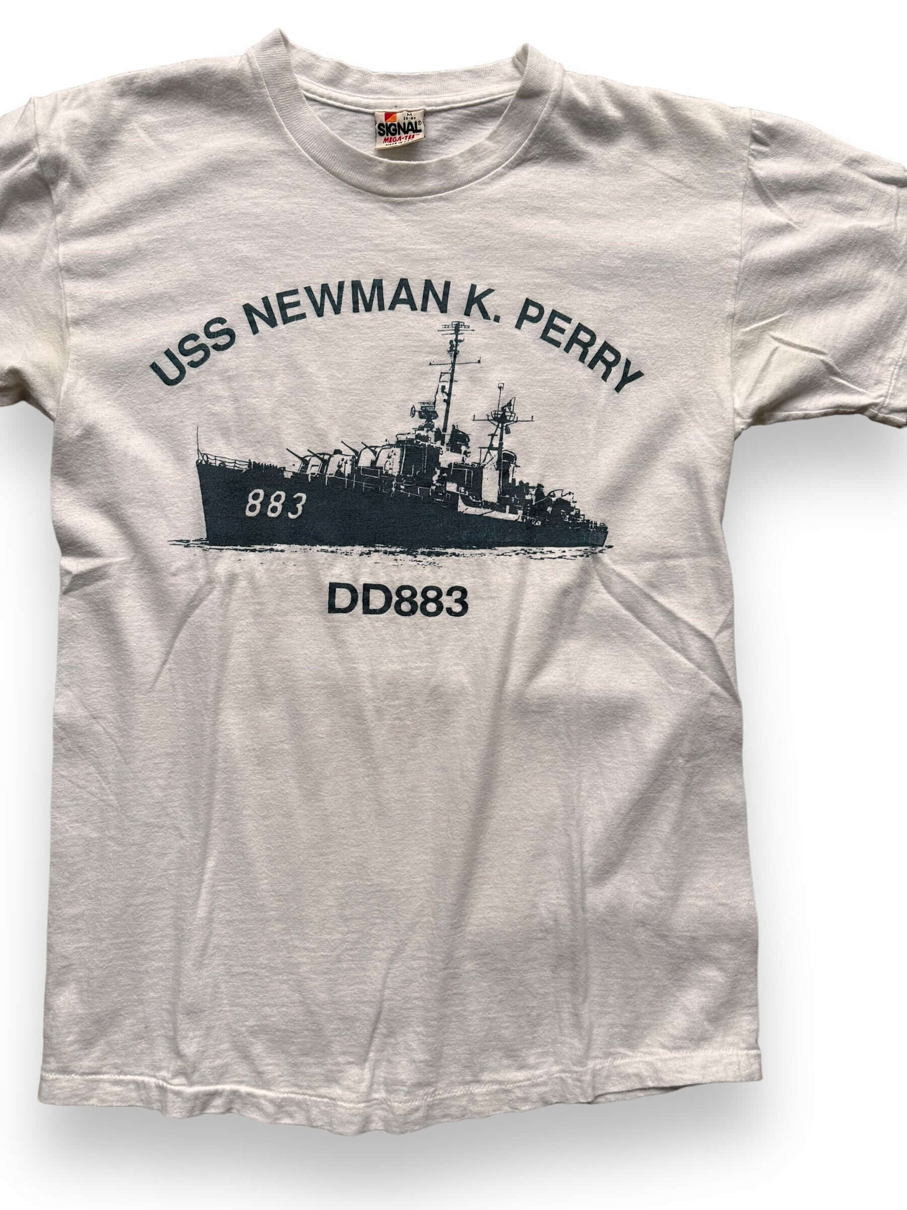 Front Detail of Vintage USS Newman K Perry Tee SZ M | Vintage Military T-Shirts Seattle