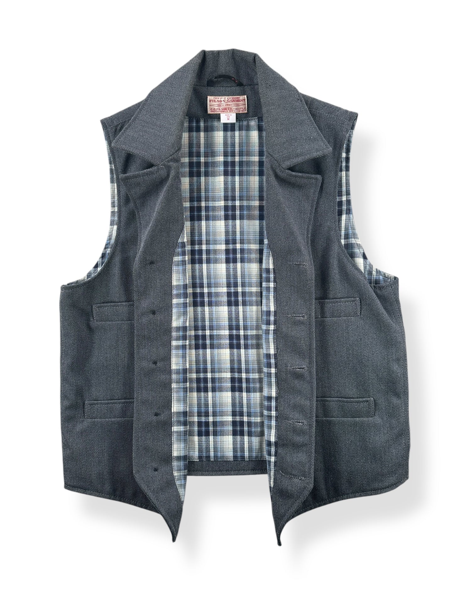Inside of Filson Whipcord Western Vest SZ M