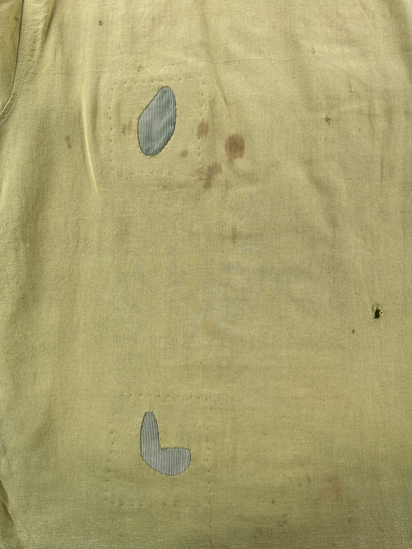 Repairs on Vintage 5 Brothers Hand Repaired Chartreuse Chinstrap Shirt SZ M