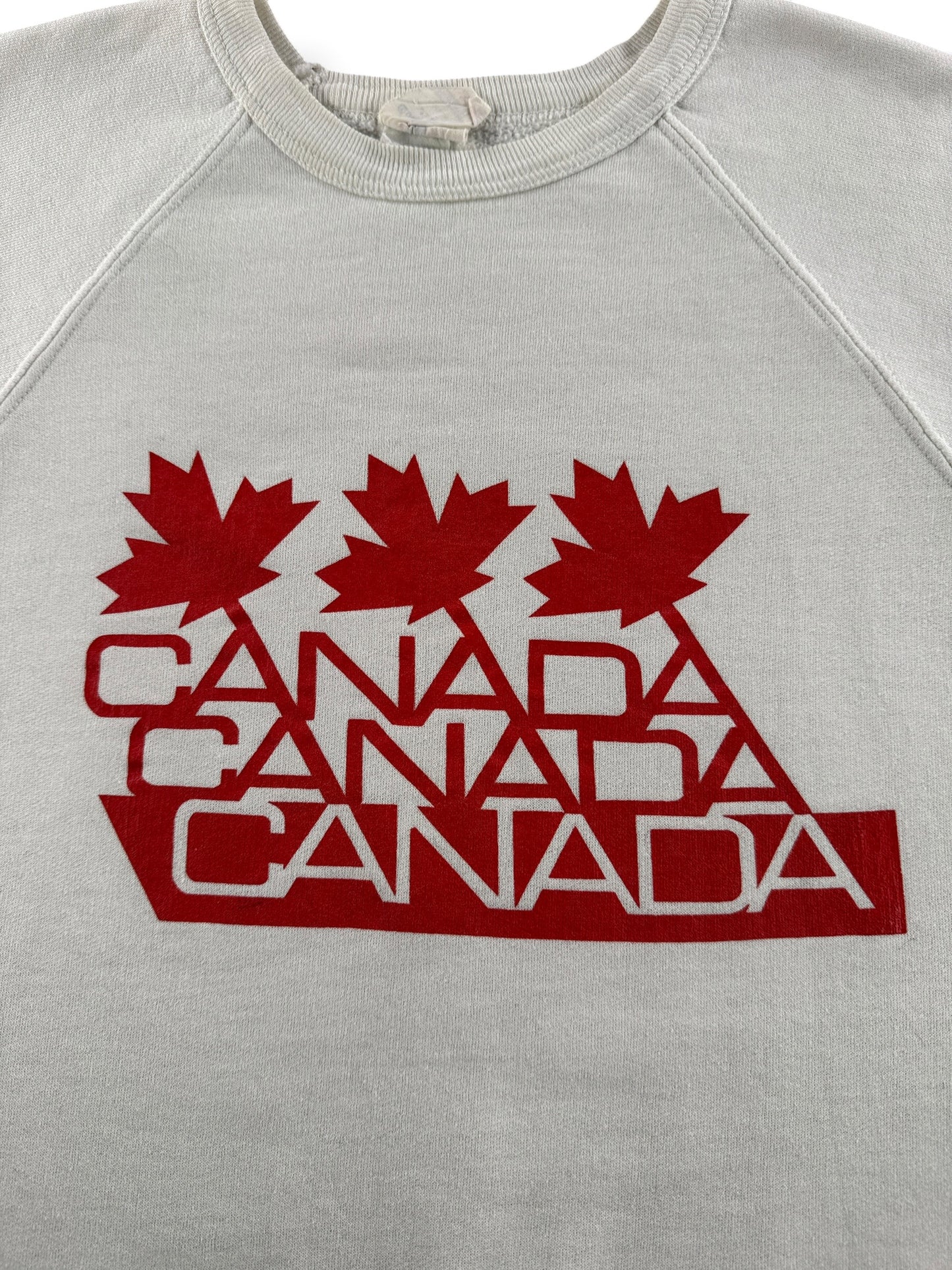 Graphic close up on Vintage Canada Crewneck