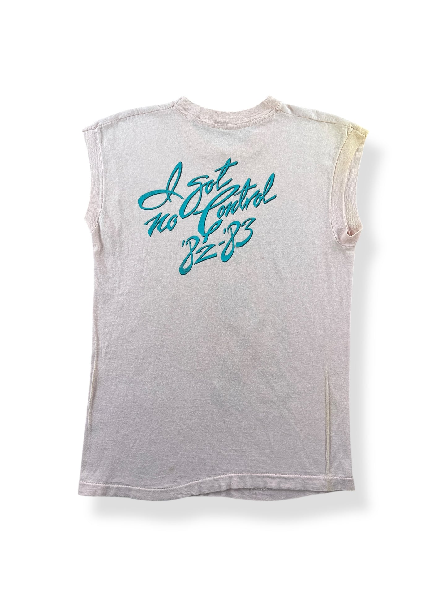 Back of Vintage Eddie Money Sleeveless Shirt SZ M (Fits S)