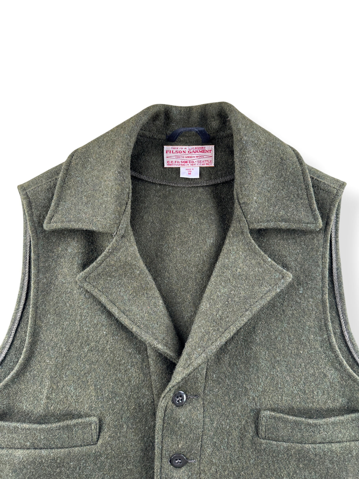 Collar on Filson Mackinaw Western Vest SZ M
