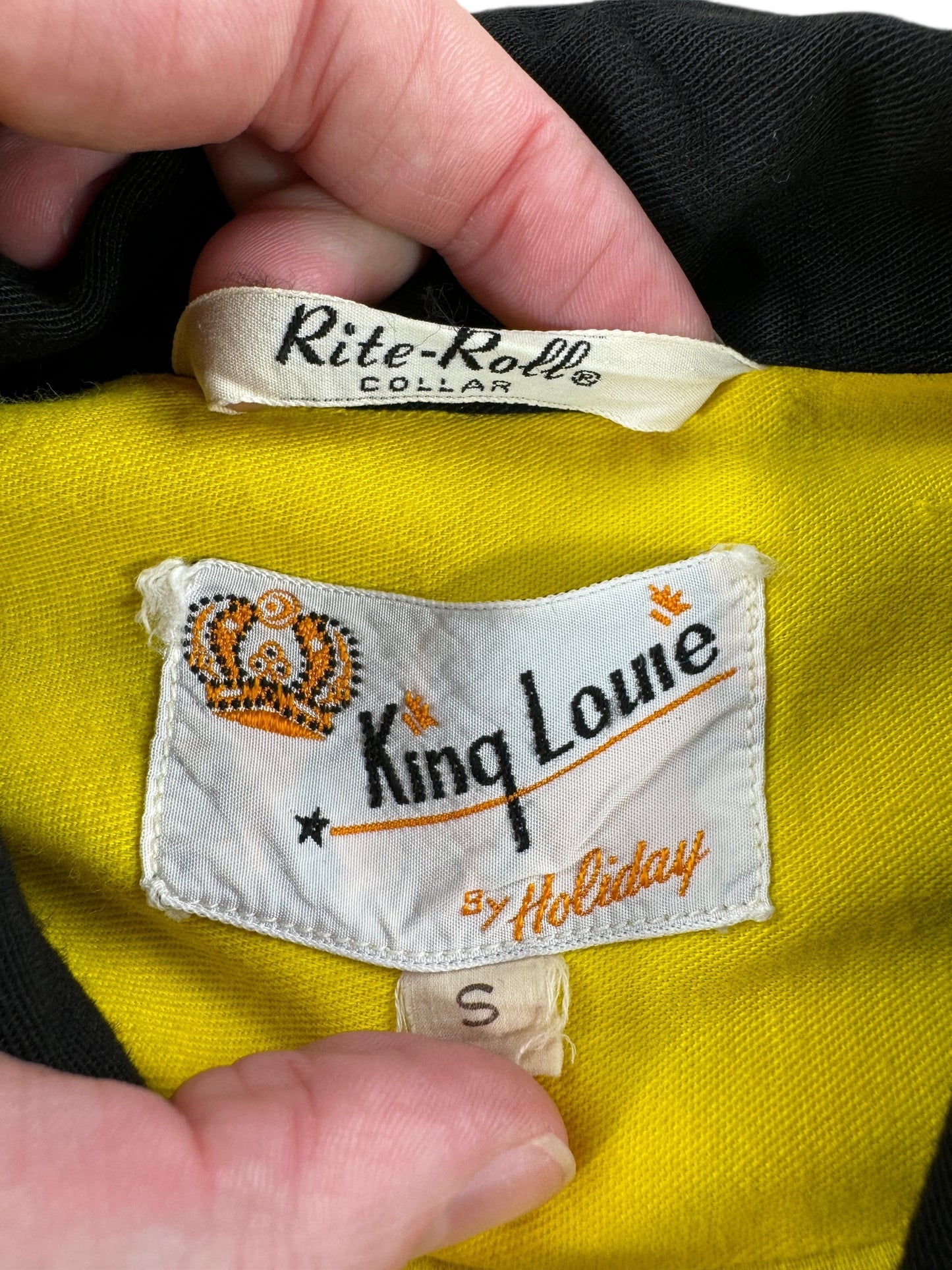 Tag on Vintage Sauder Tank Yellow Bowling Shirt SZ S