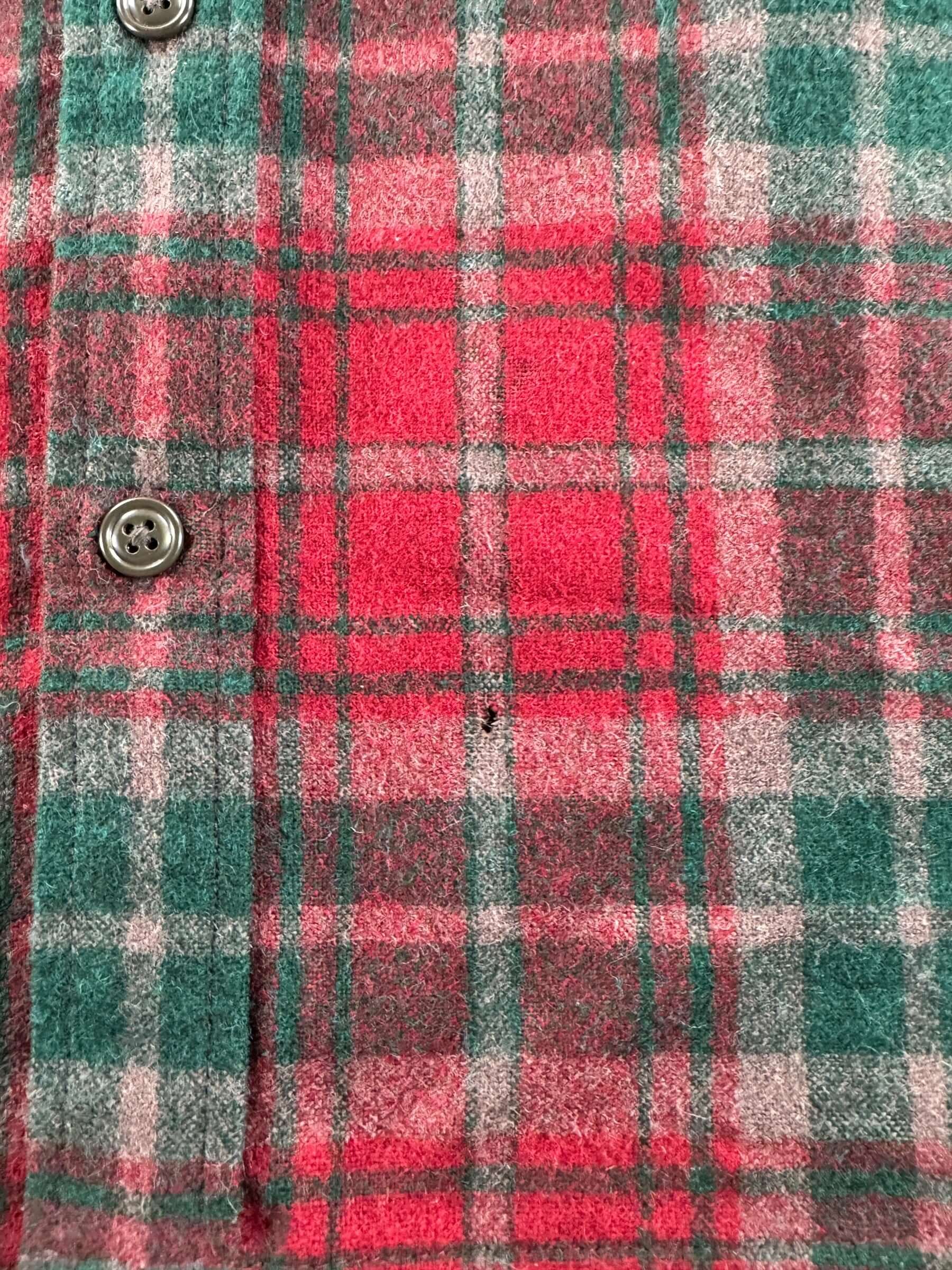 Hole on Filson Green & Maroon Flannel SZ XXXL