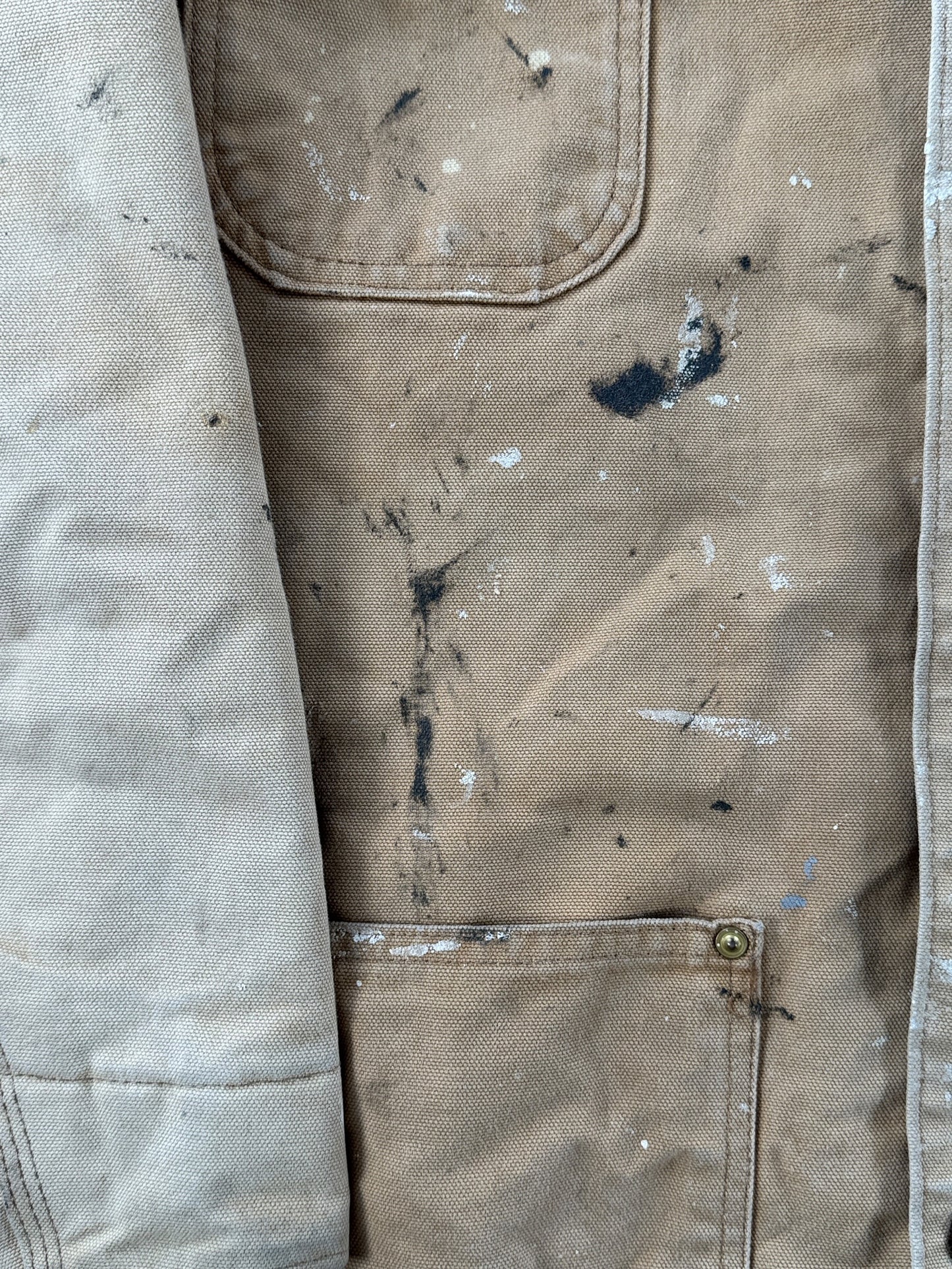 Paint on Vintage Carhartt Paint Splattered Chore Coat SZ XL
