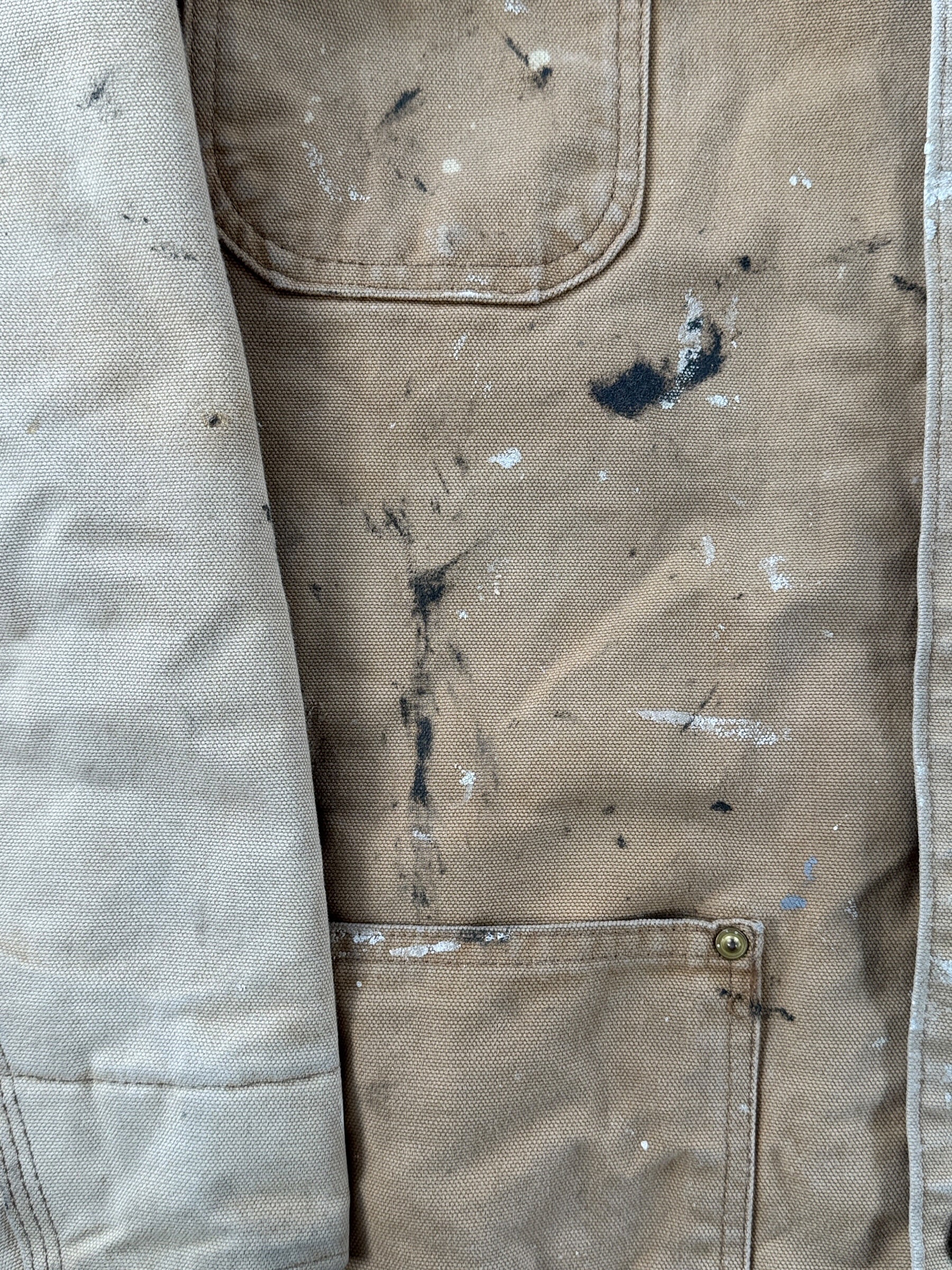 Paint on Vintage Carhartt Paint Splattered Chore Coat SZ XL
