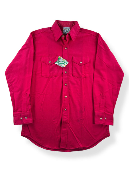 Front of Vintage NOS Outdoor Exchange Red Chamois Shirt SZ L Tall