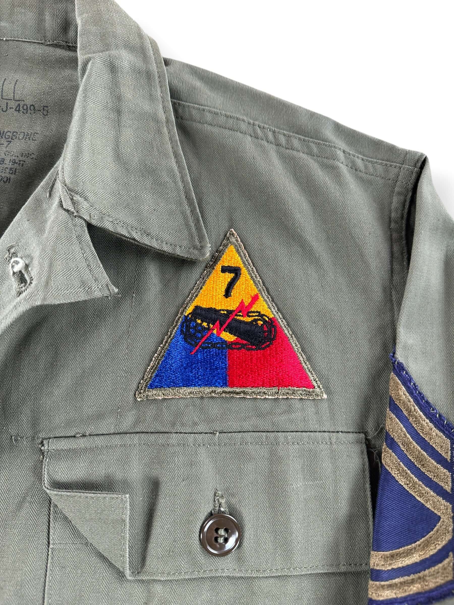 Patch on Vintage 50s WWII HBT Shirt SZ S
