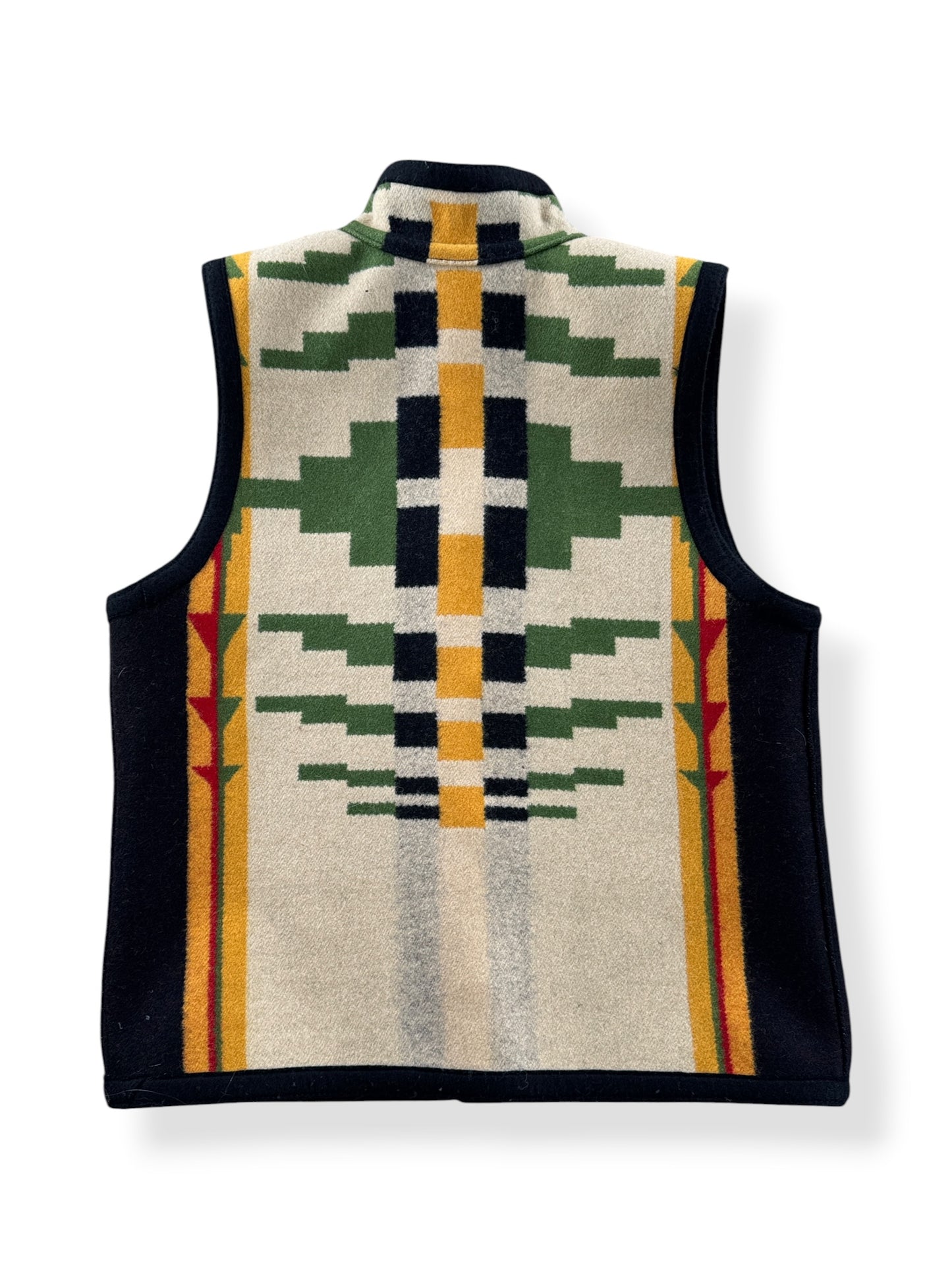Back of other side of Vintage Reversible Concho Button Wool Vest SZ XS