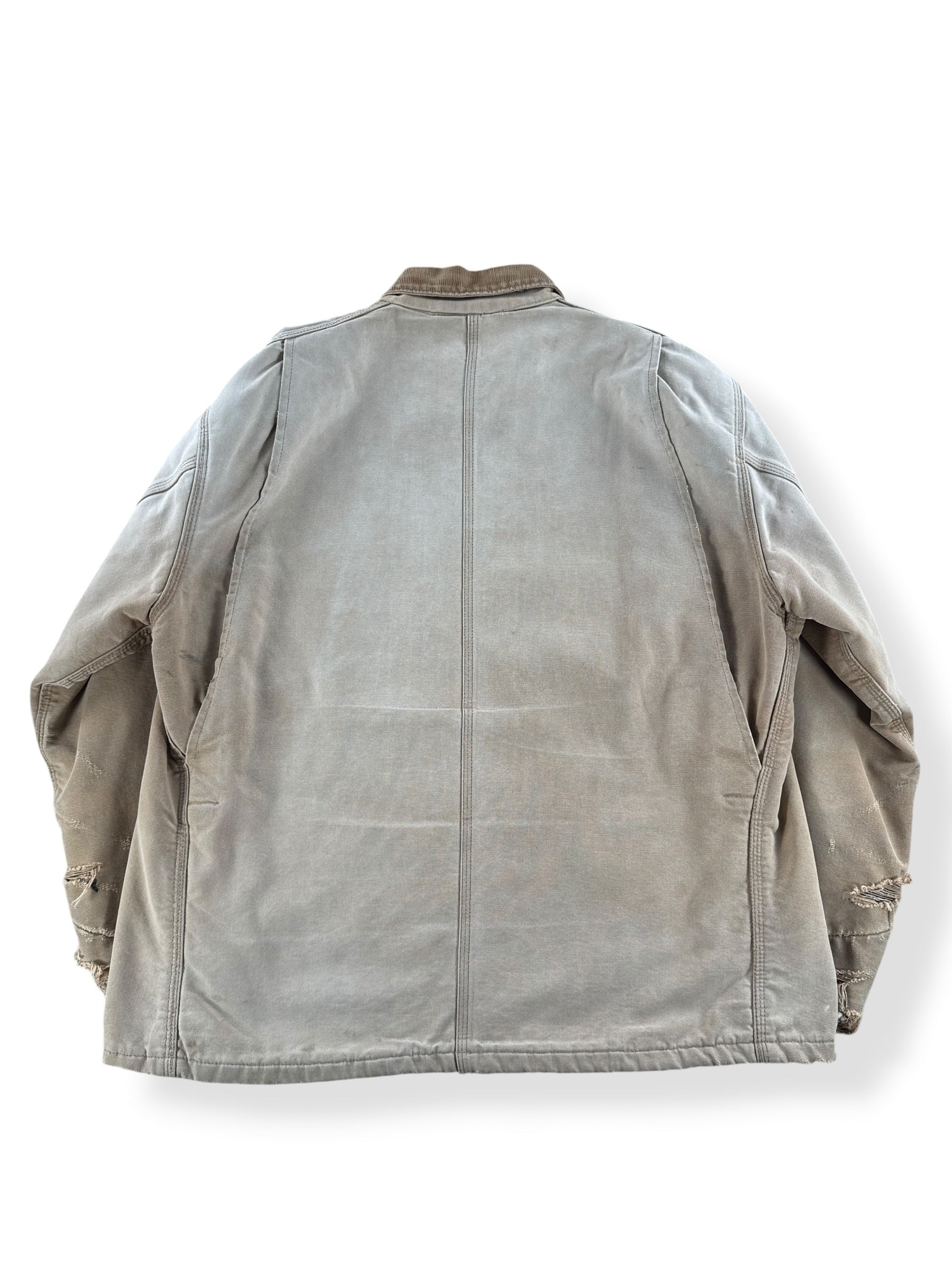 Back of Vintage Distressed Carhartt Chore Coat SZ XXL
