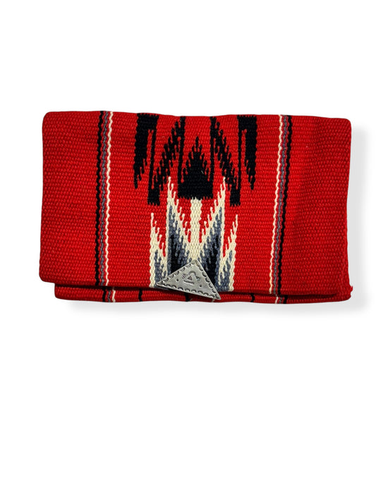 Front view of 1940s Chimayo Clutch Red/Black/White