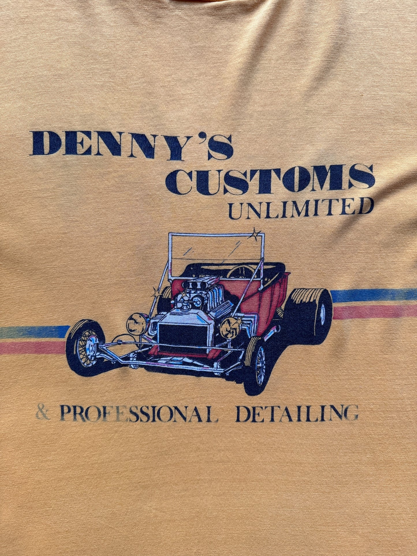 graphic of Vintage Denny's Custom Auto Tee SZ XL