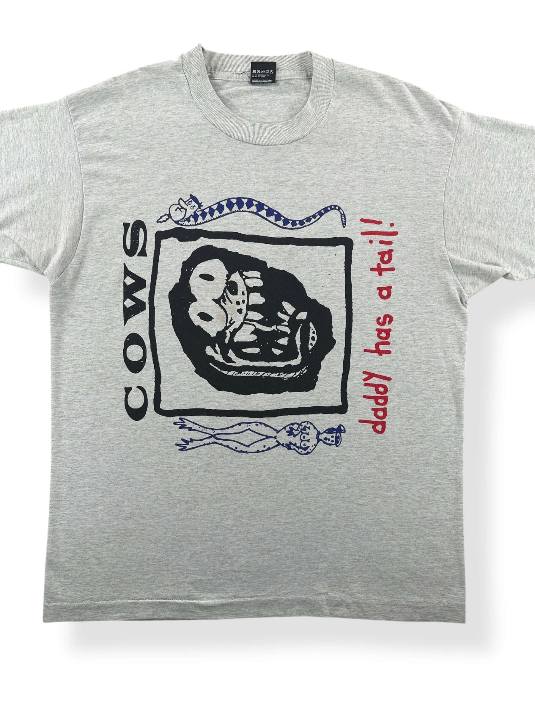 Front Close Up of Vintage Cows Daddy Has a Tail Tee SZ L