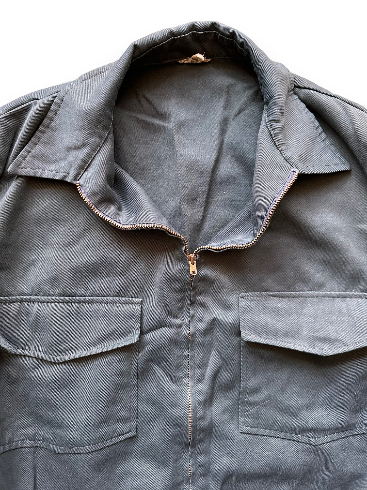 Collar View of Vintage Day's Gas Station Jacket SZ 42 | Vintage Workwear Jacket Seattle | Seattle Vintage Clothing