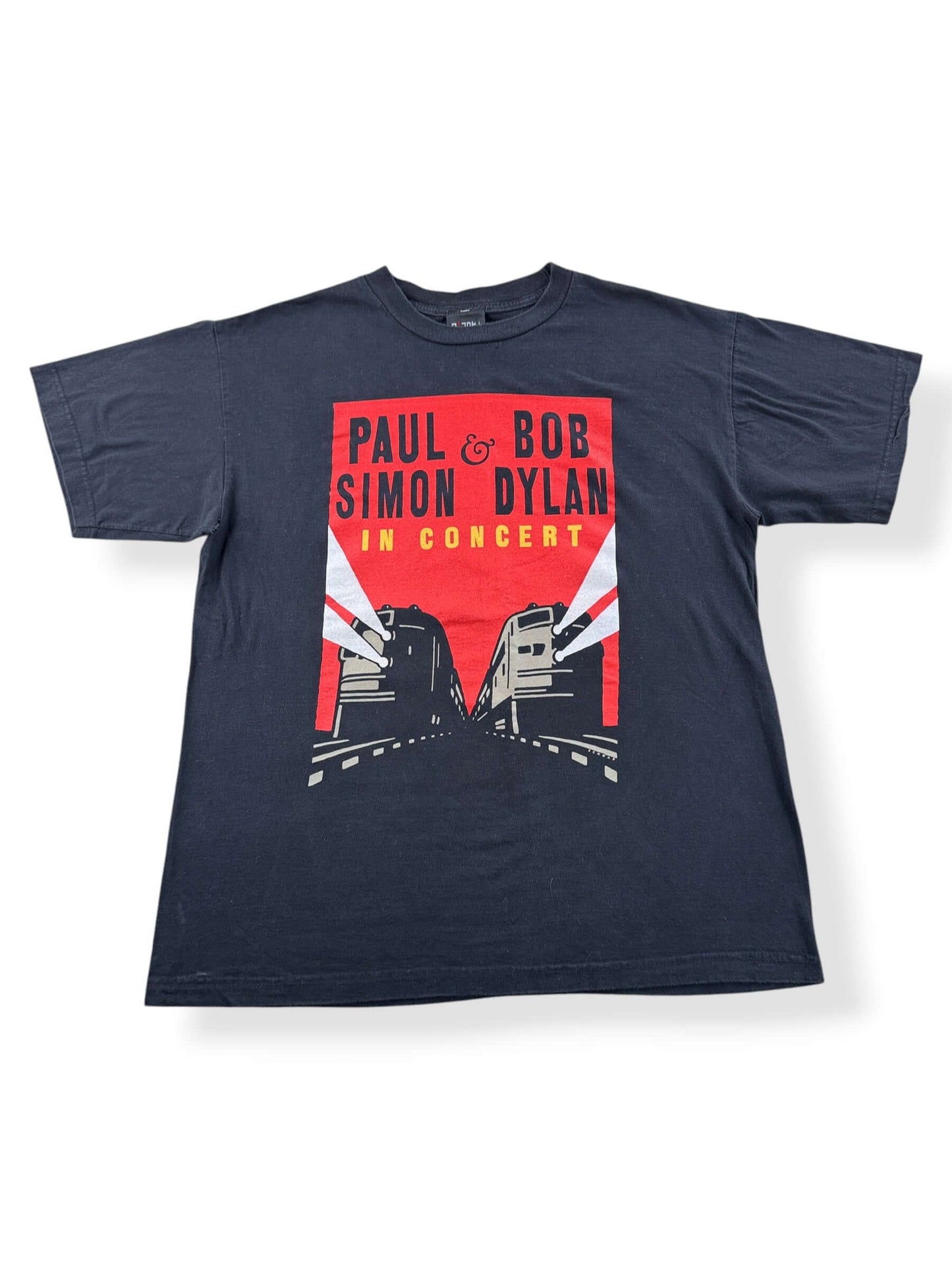 Front of Vintage Bob Dylan Paul Simon 1999 Tour Tee SZ L