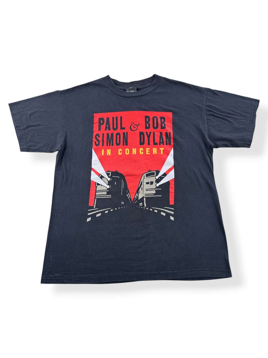 Front of Vintage Bob Dylan Paul Simon 1999 Tour Tee SZ L