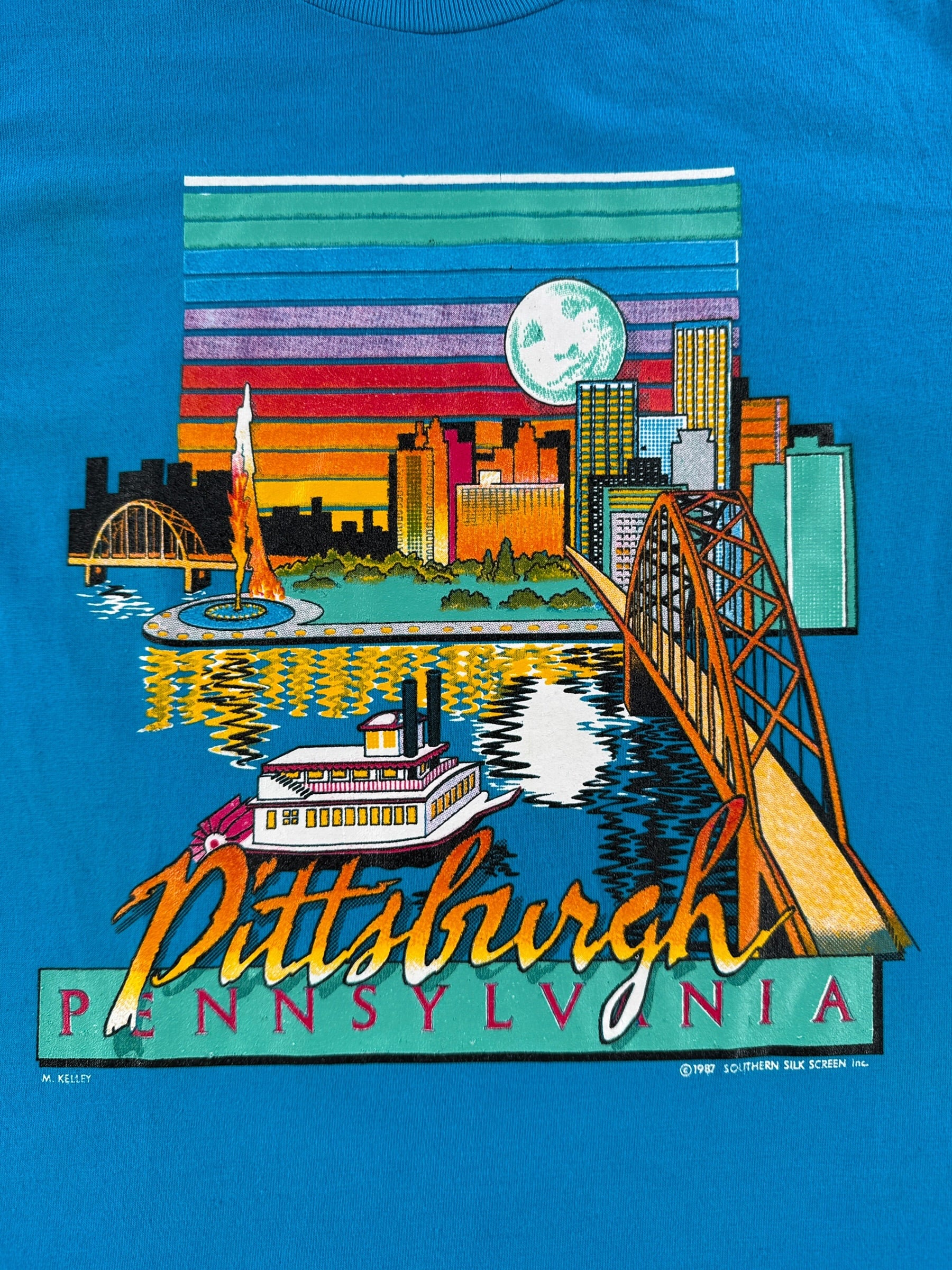 Graphic of Vintage Pittsburgh PA Tee SZ S (Fits XS)