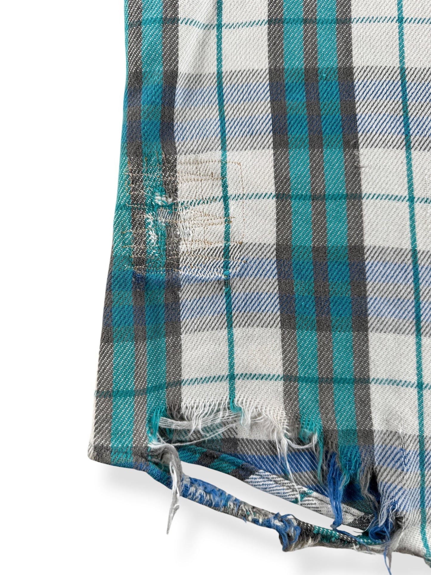 Repair on Vintage 80s Thrashy Pearl Snap Flannel SZ L