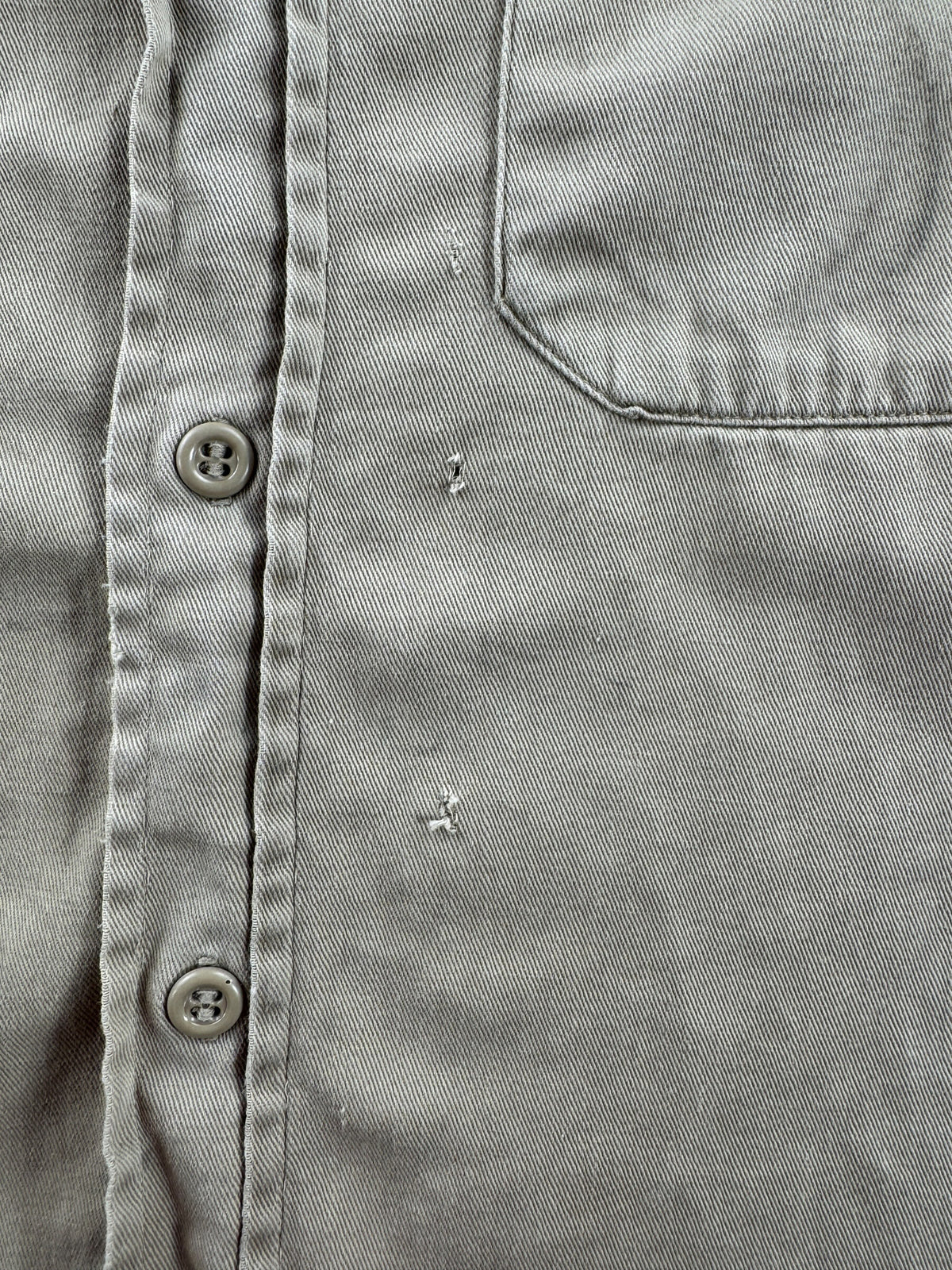 Small holes on front of Vintage 1960s Distressed Big Mac Penney's Work Shirt SZ M