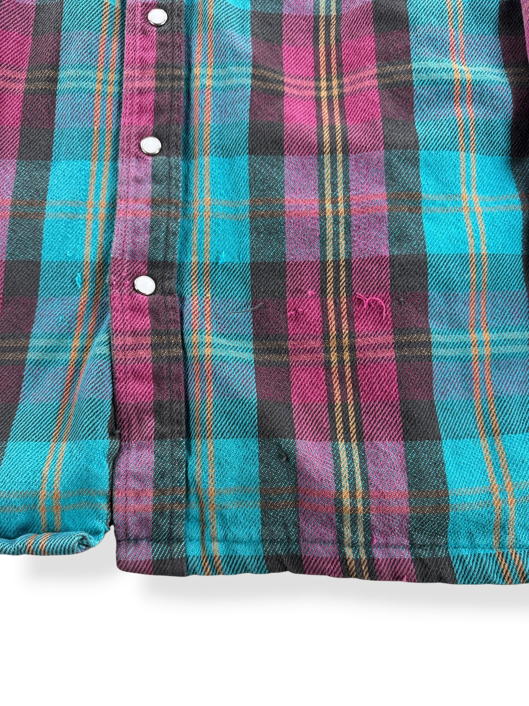 Wear on Vintage Five Brothers Quilted Pearlsnap Cotton Flannel SZ L