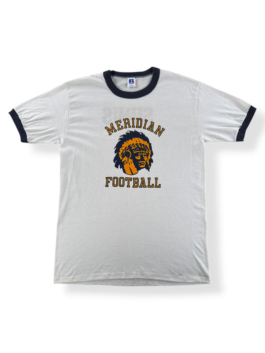 Front of Vintage Meridian Football Ringer Tee SZ L (Fits M)