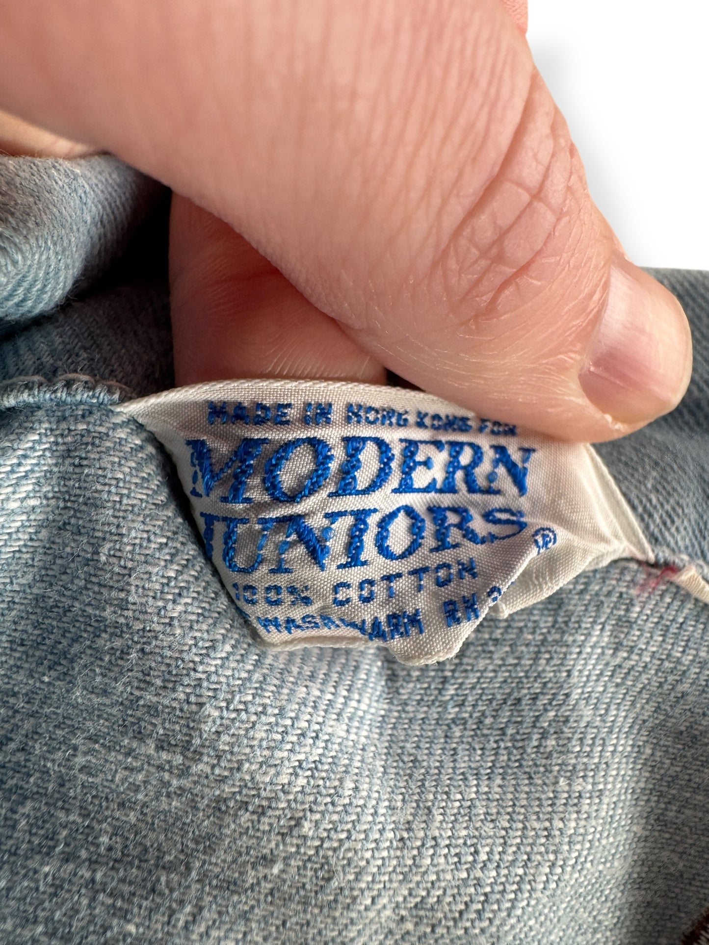 Tag on Vintage Denim Petite Trucker w/ Embroidery SZ XS