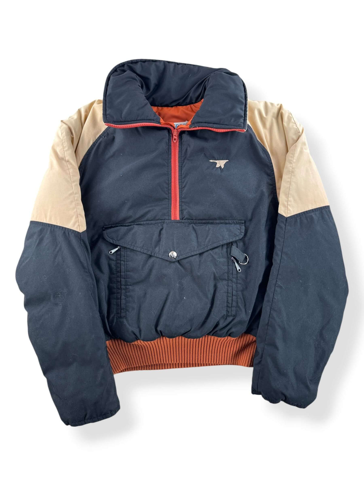 Front of Vintage 1970s Blue Goose by Sportcaster Women's Puffer Jacket M