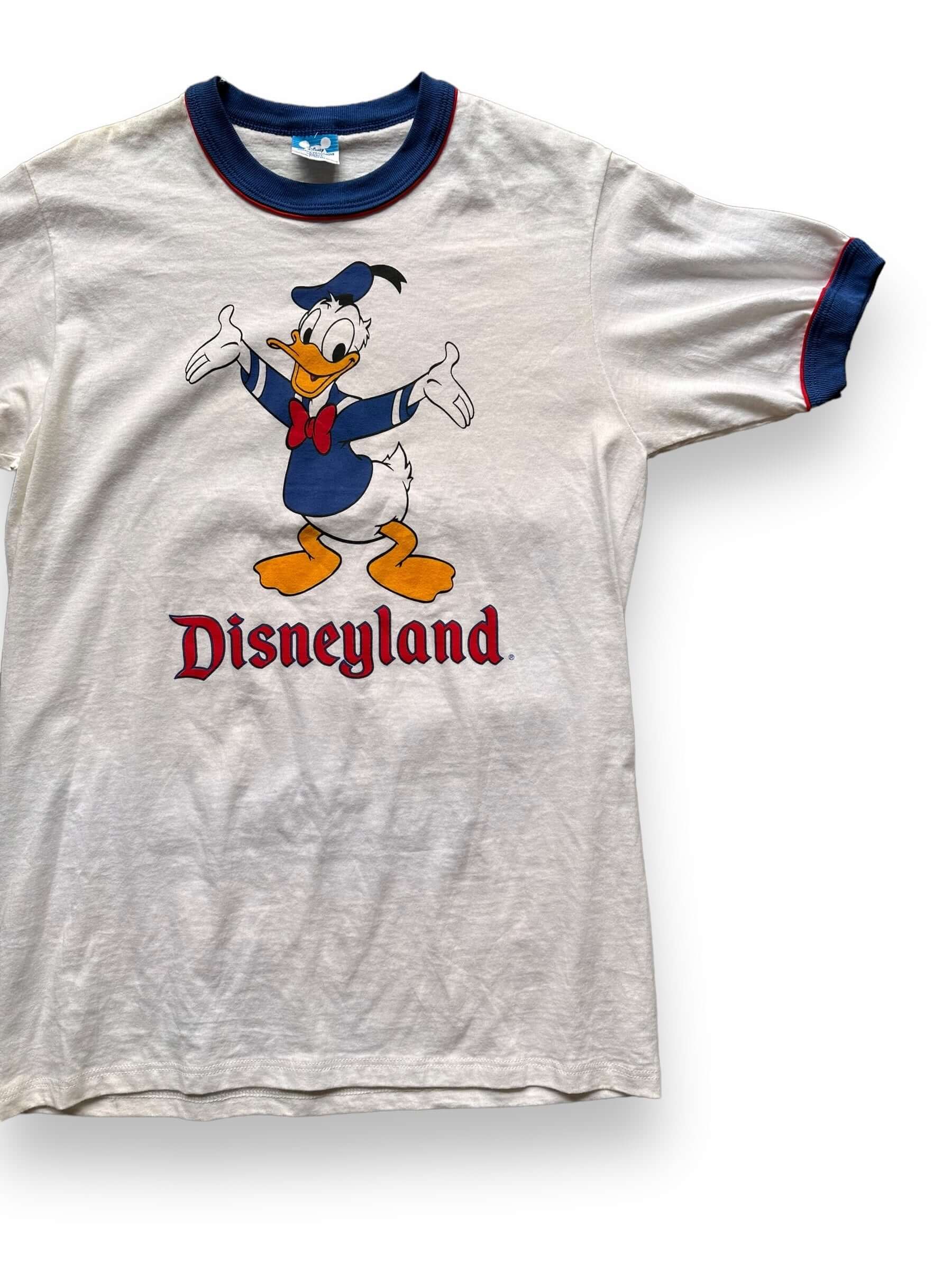 front left of Vintage Donald Duck Disney Ringer Tee SZ S