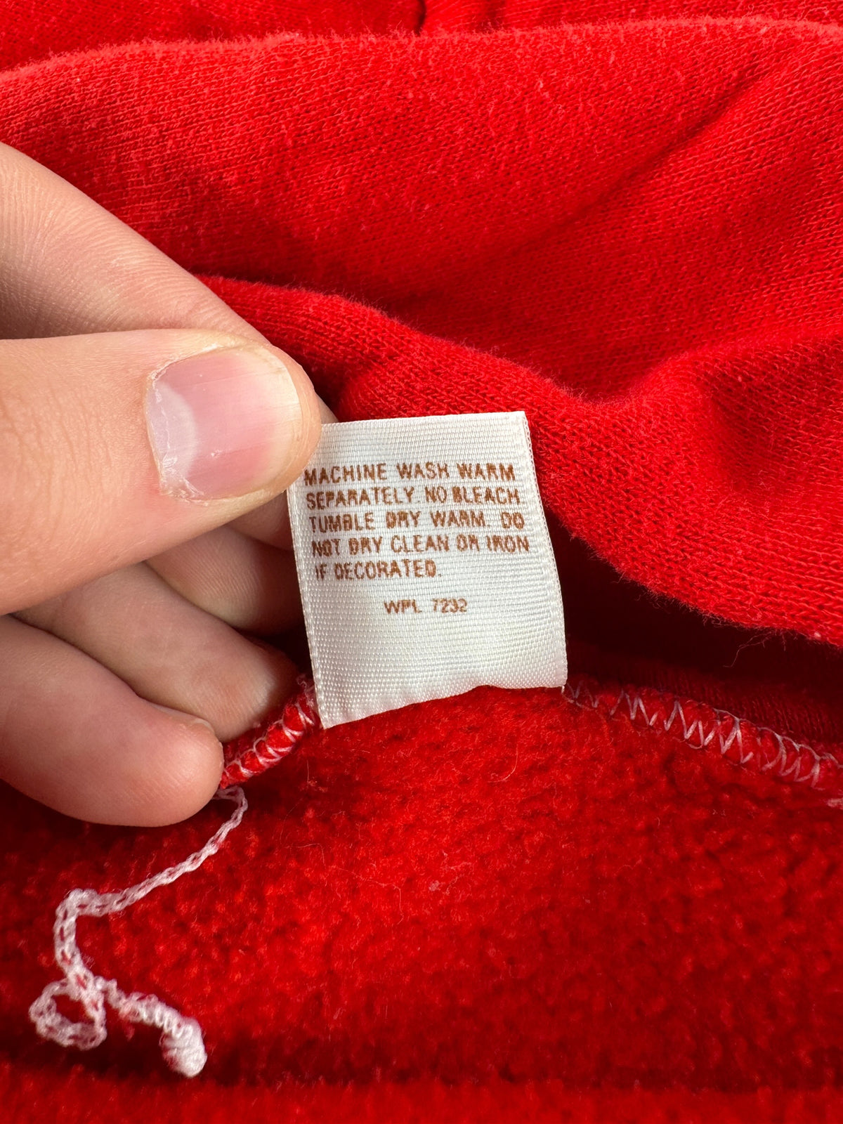 Back of tag on Vintage Naknek Alaska Hoodie SZ XL (Fits L)