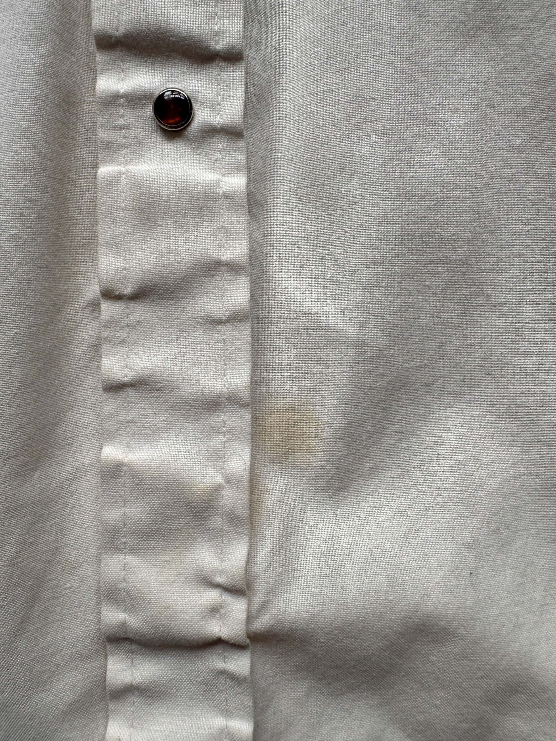 small stain on front of Vintage JC Penney Pearlsnap Western Shirt SZ M