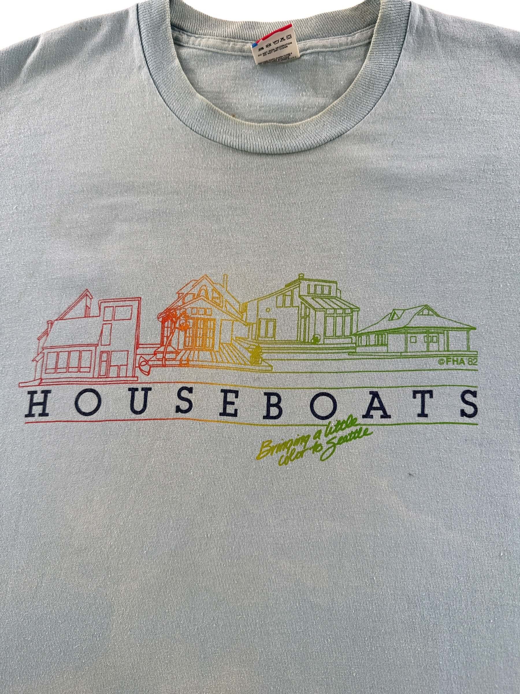 Graphic of Vintage Seattle Houseboats Tee SZ L (Fits M)