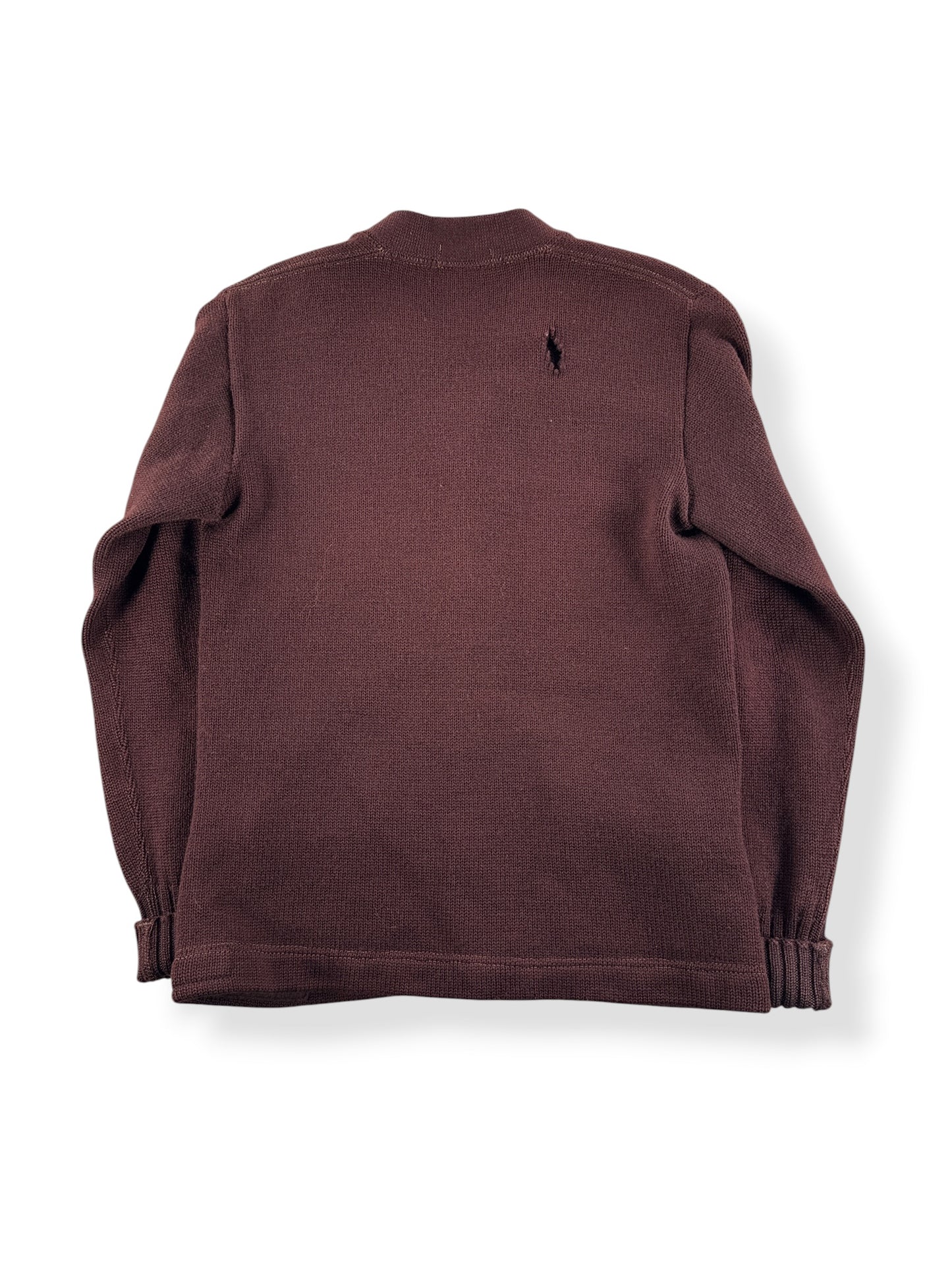 Back of Vintage Brown Letterman GHS Cardigan SZ XS - AS IS