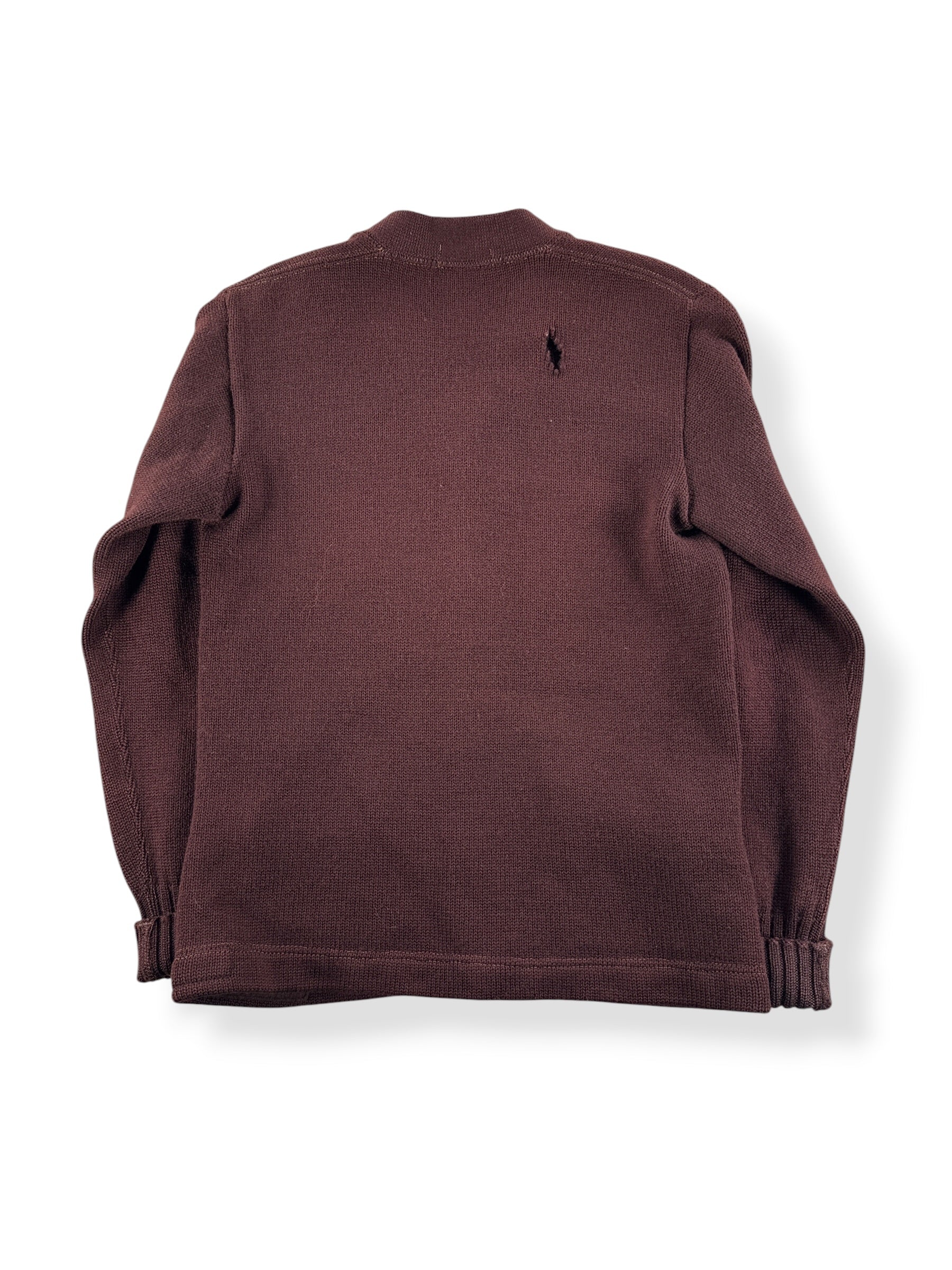 Back of Vintage Brown Letterman GHS Cardigan SZ XS - AS IS