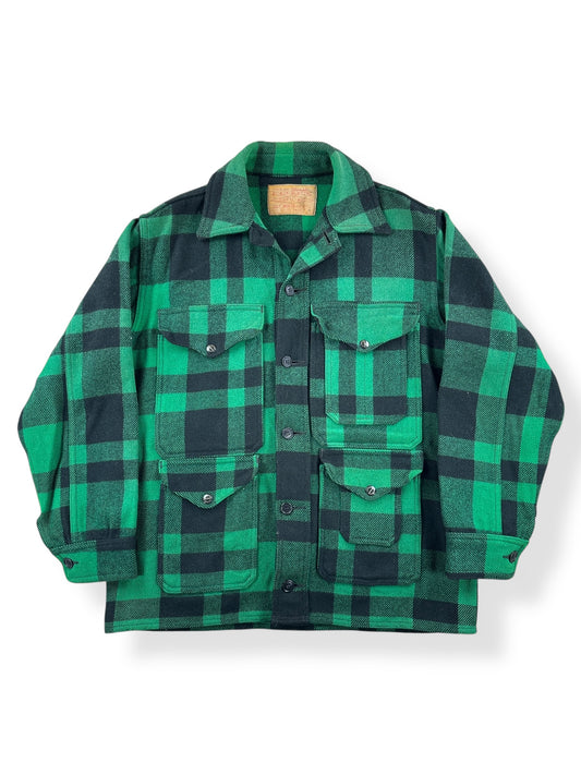 Front of Vintage 60s Filson Green and Black Mackinaw Cruiser SZ L